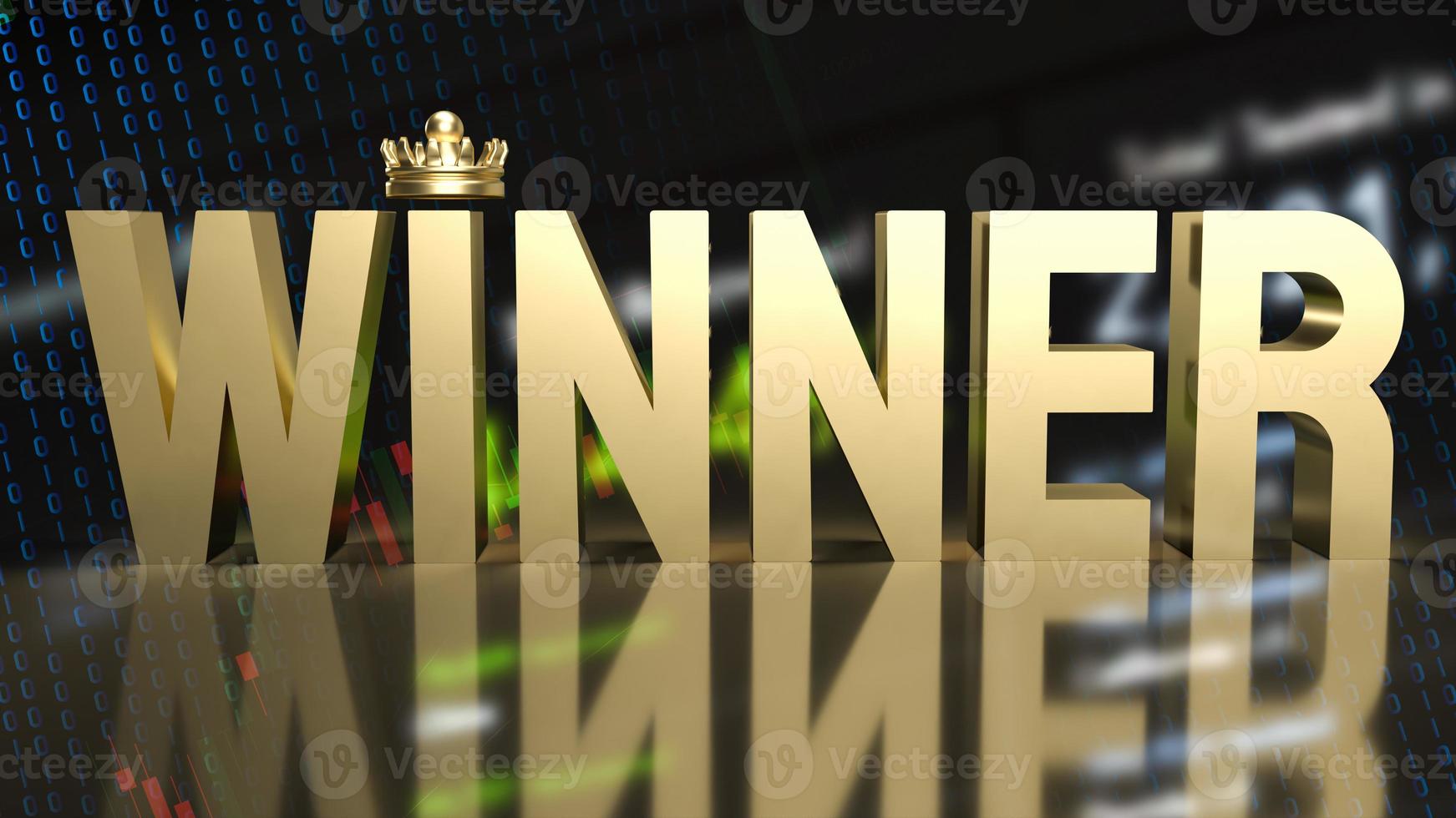 The gold winner on business background for challenge concept 3d