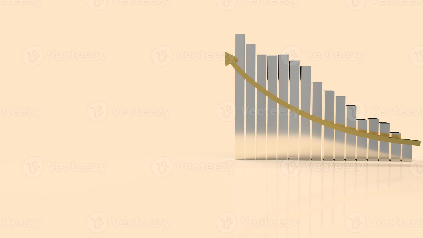 The chart and gold arrow up for business concept 3d rendering photo
