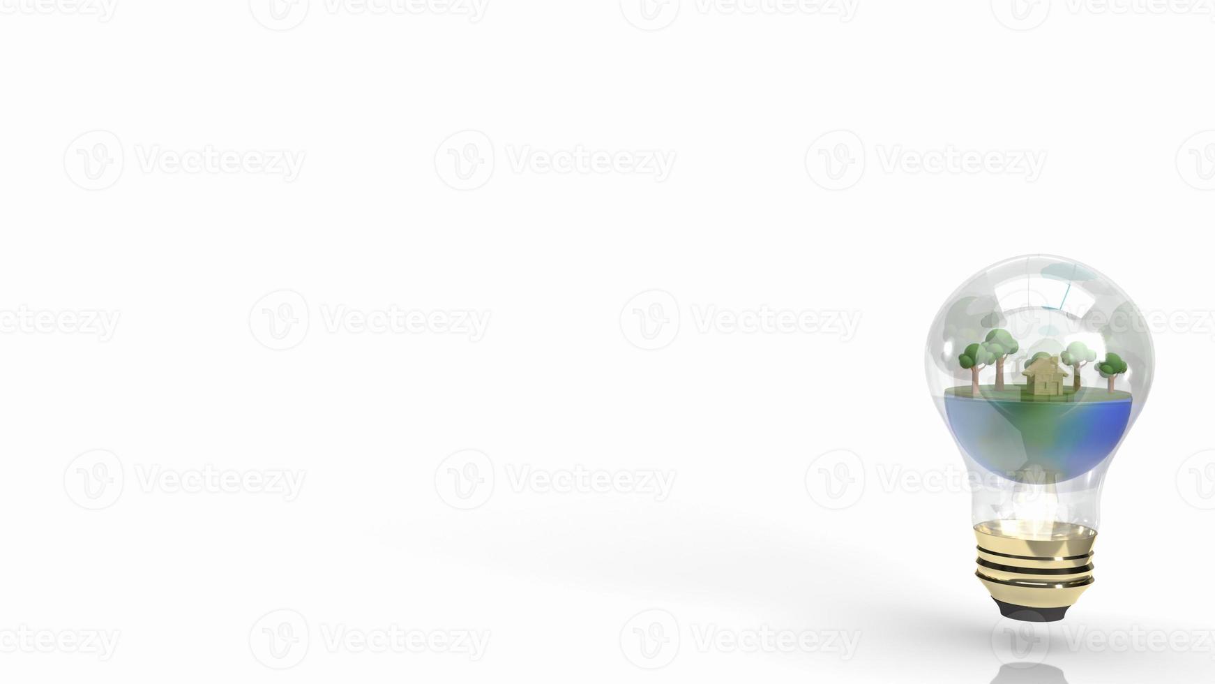 The earth in Light bulb for eco concept 3d rendering. photo
