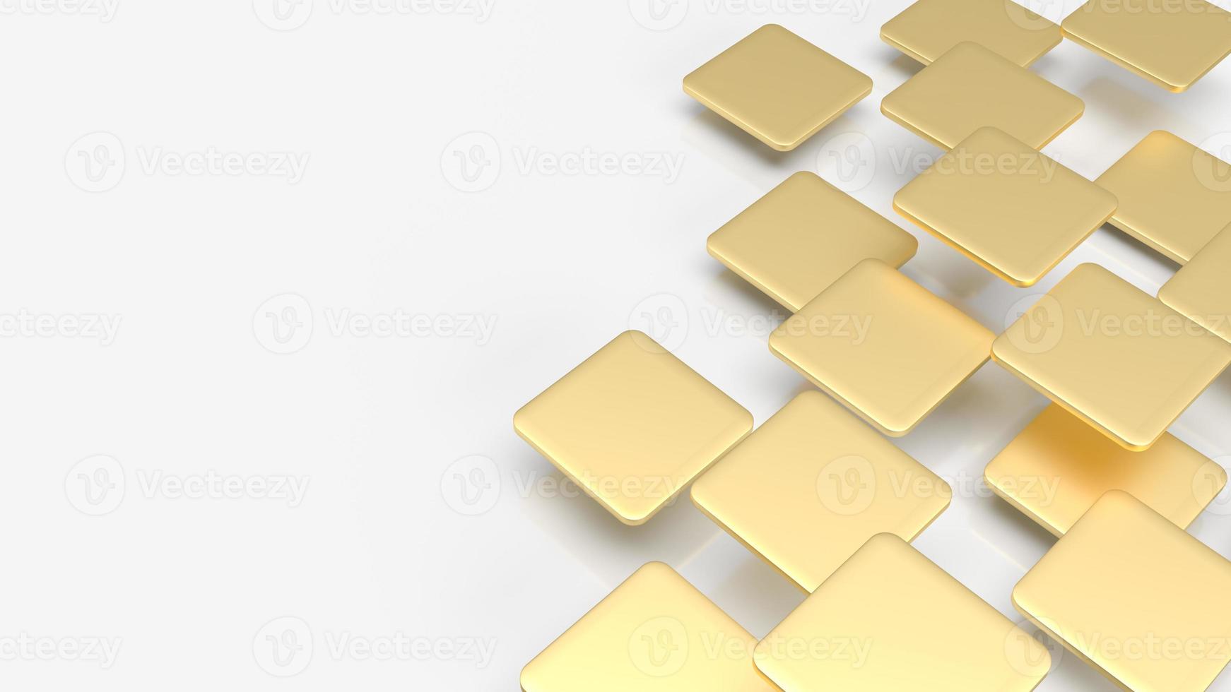 The gold plates fly on white background for abstract background 3d rendering. photo