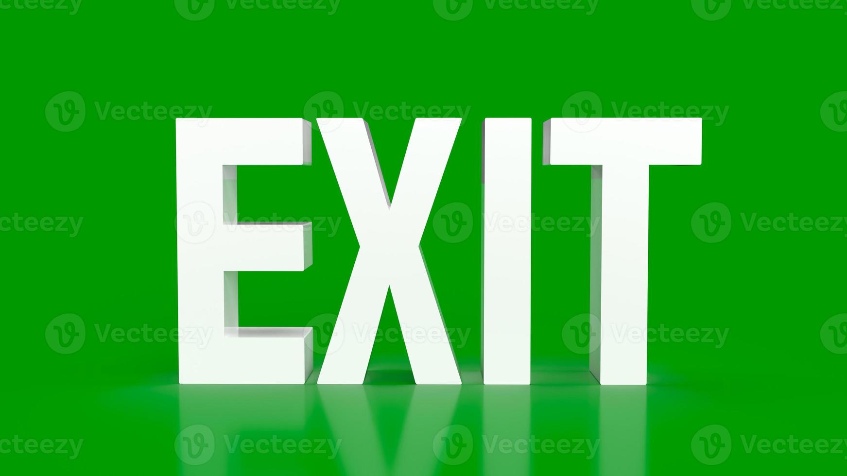 The white exit on green background 3d rendering photo