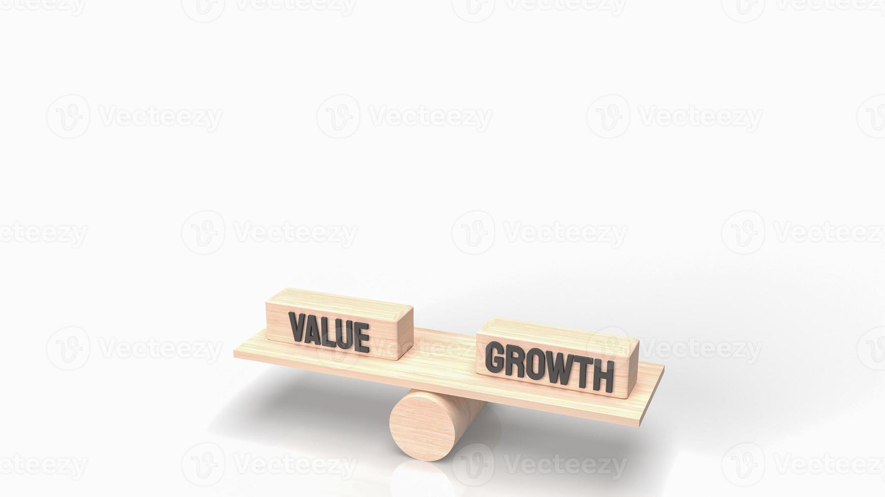 The word  value and growth on wood  for business concept 3d rendering photo