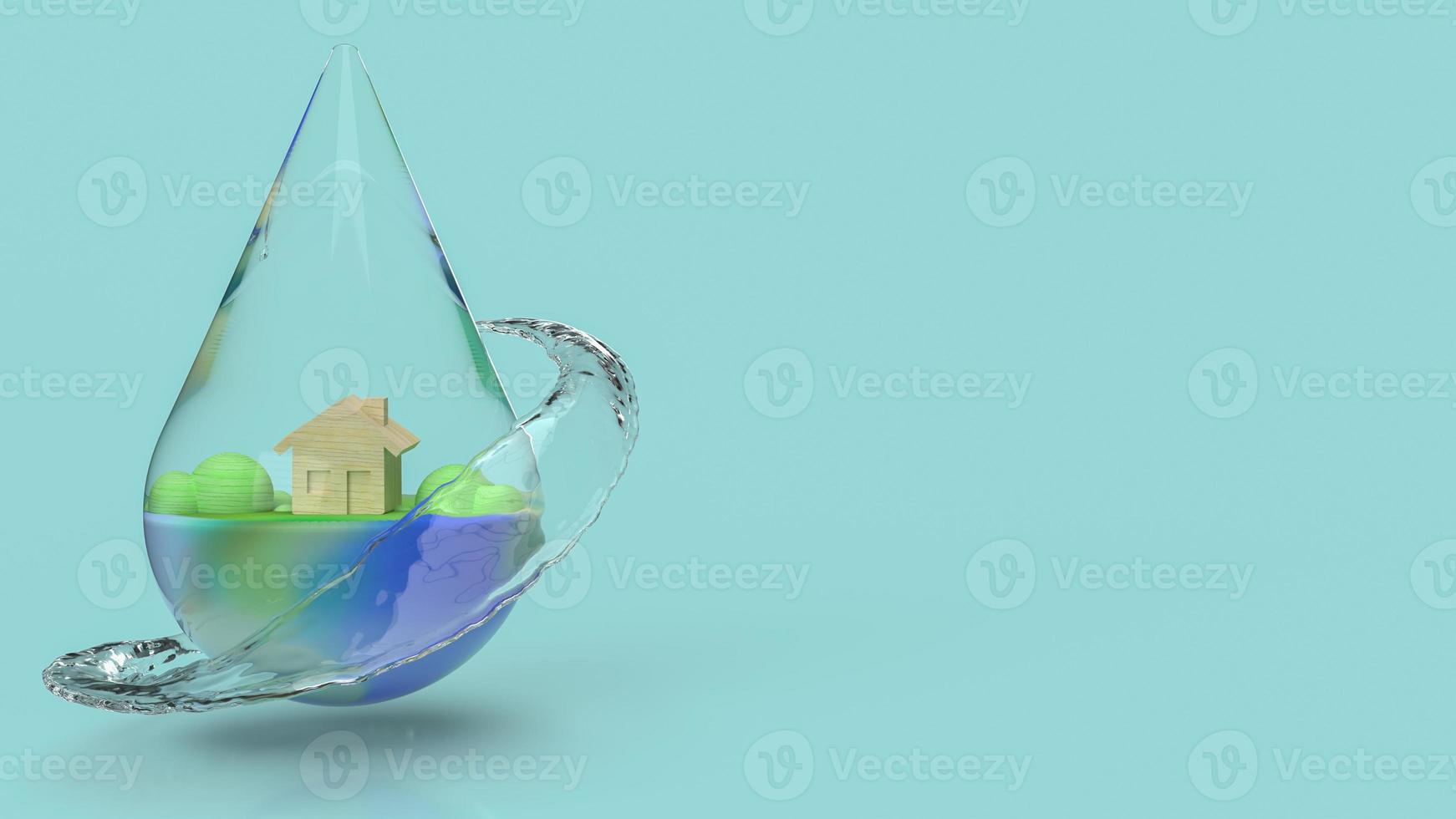 The water drop for world water day for holiday content  3d rendering. photo