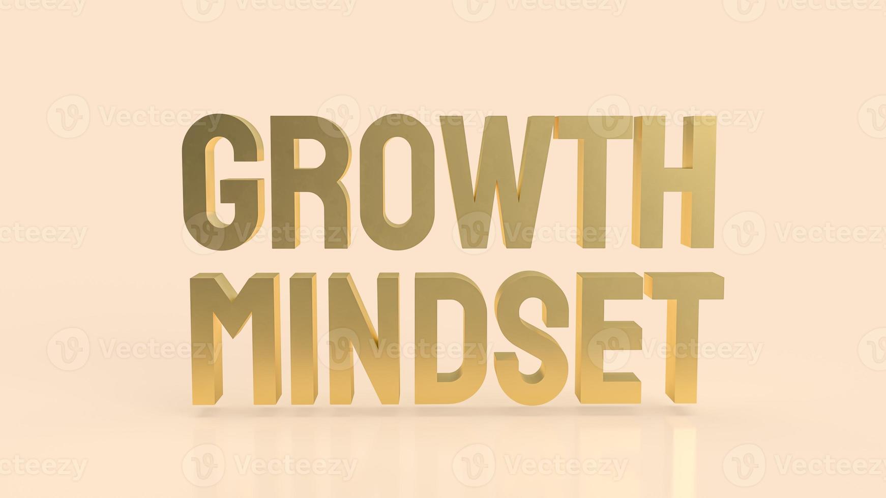 The  gold growth mindset word on cream color background 3d rendering photo