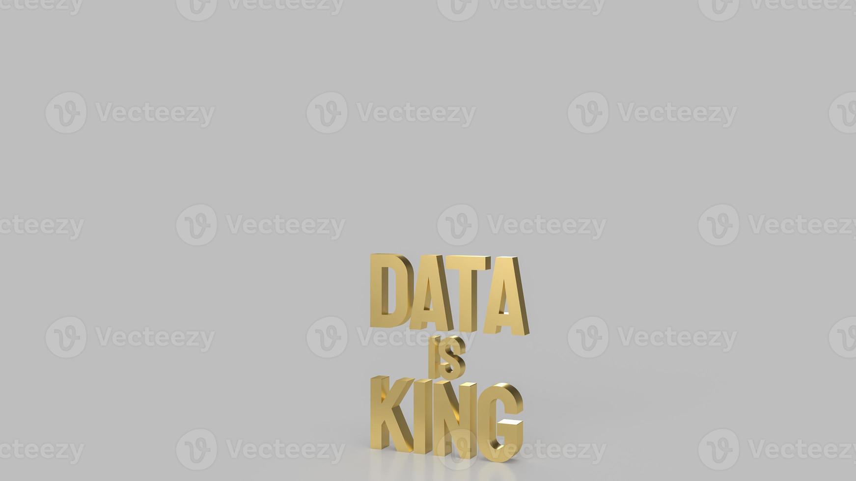 The gold text data is king for business or technology concept 3d rendering photo
