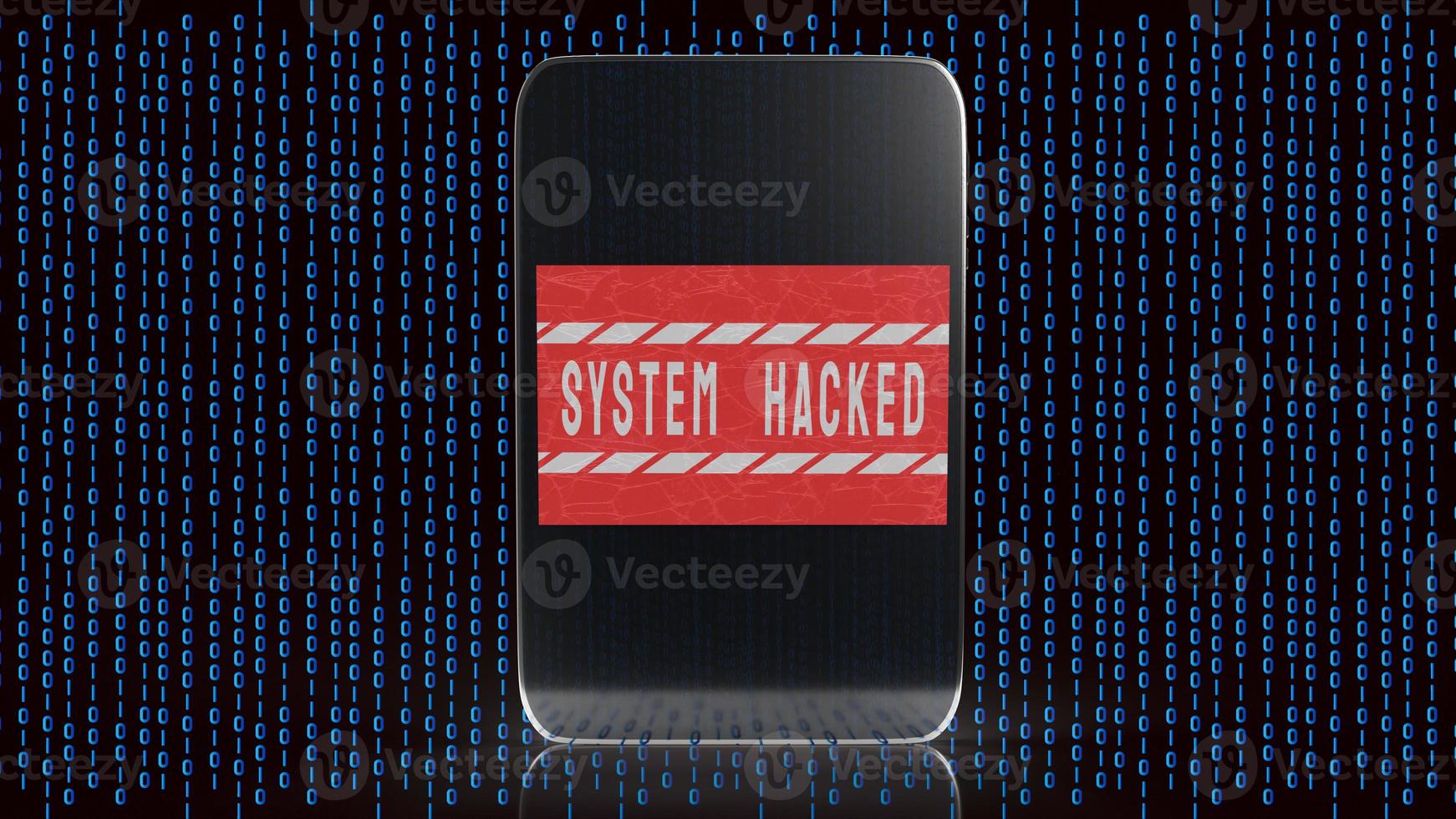 The tablet  on digital background for system hacked for technology concept 3d rendering photo