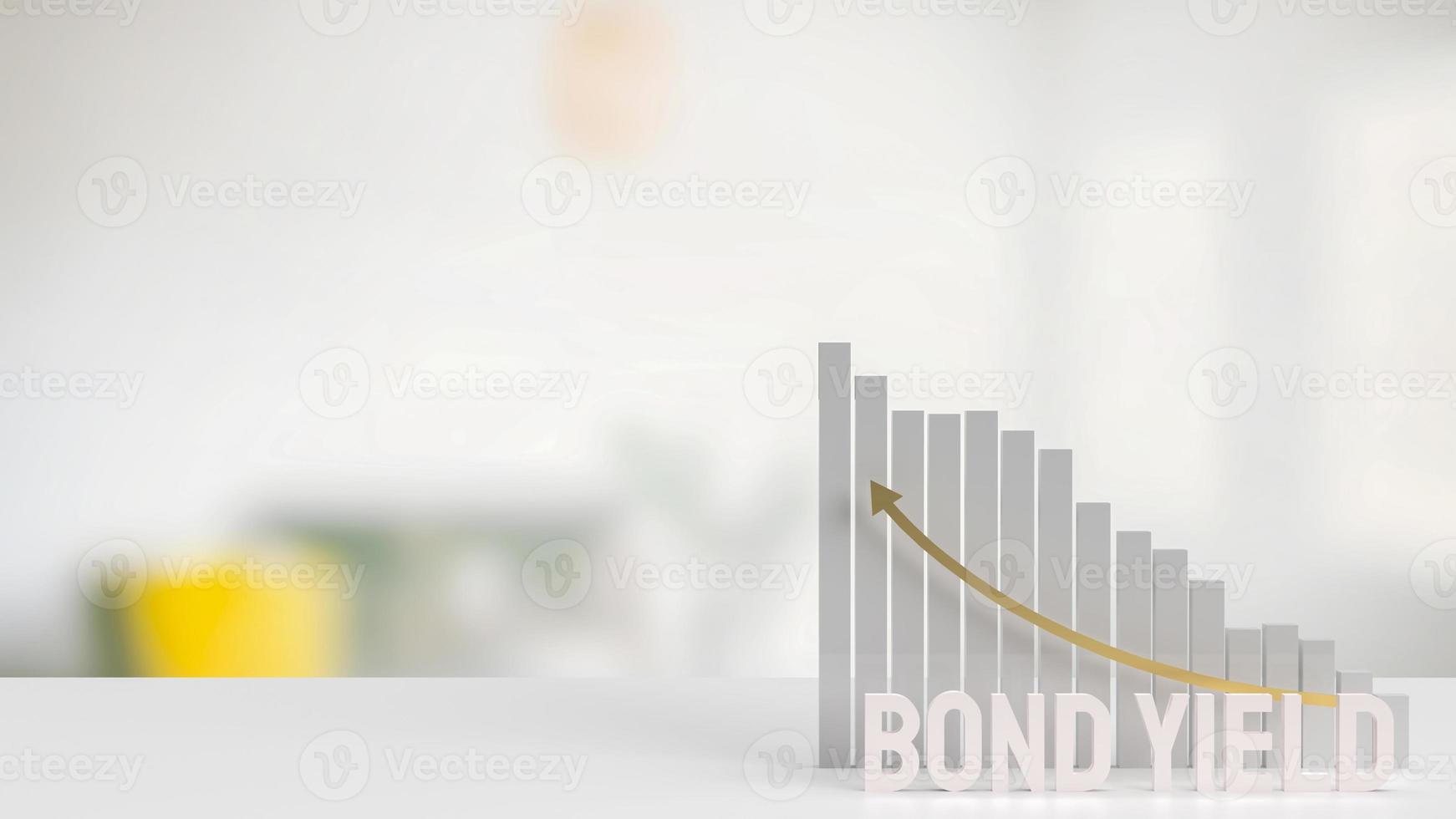 white text bond yield and chart for business concept 3d rendering photo