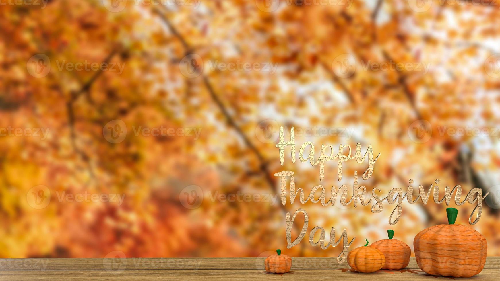 pumpkin in autumn season for thanksgiving concept 3d rendering photo