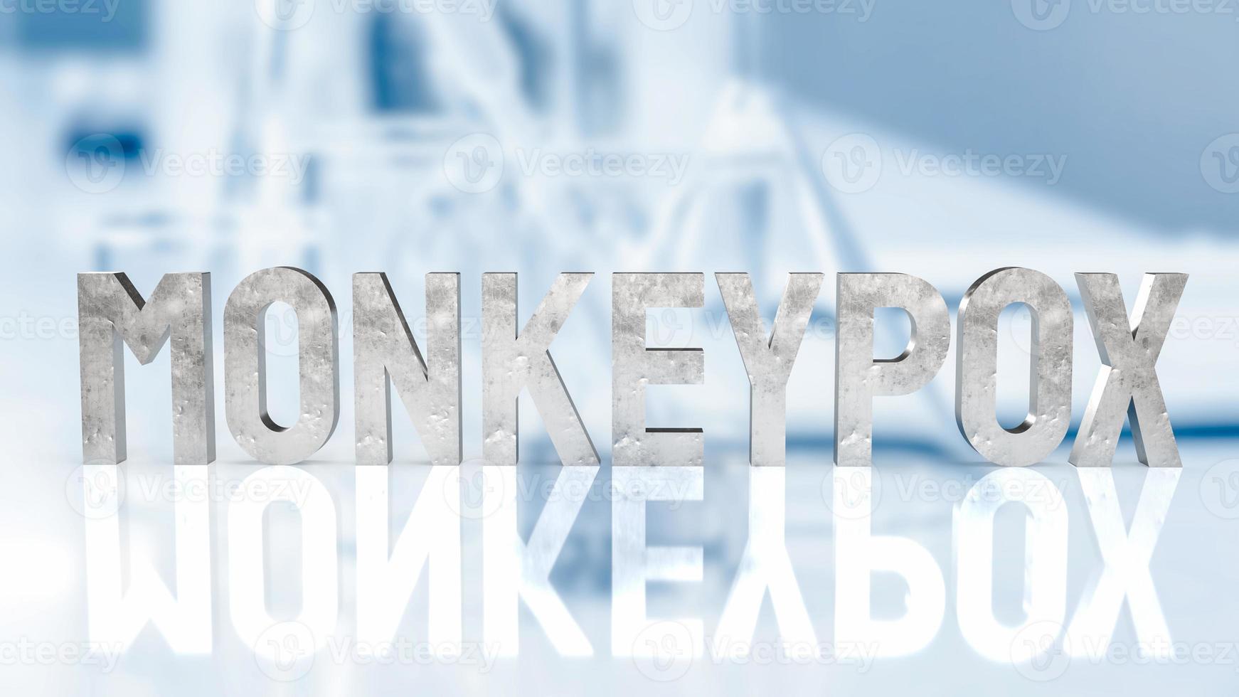 The monkey pox word for sci or outbreak  concept 3d rendering photo