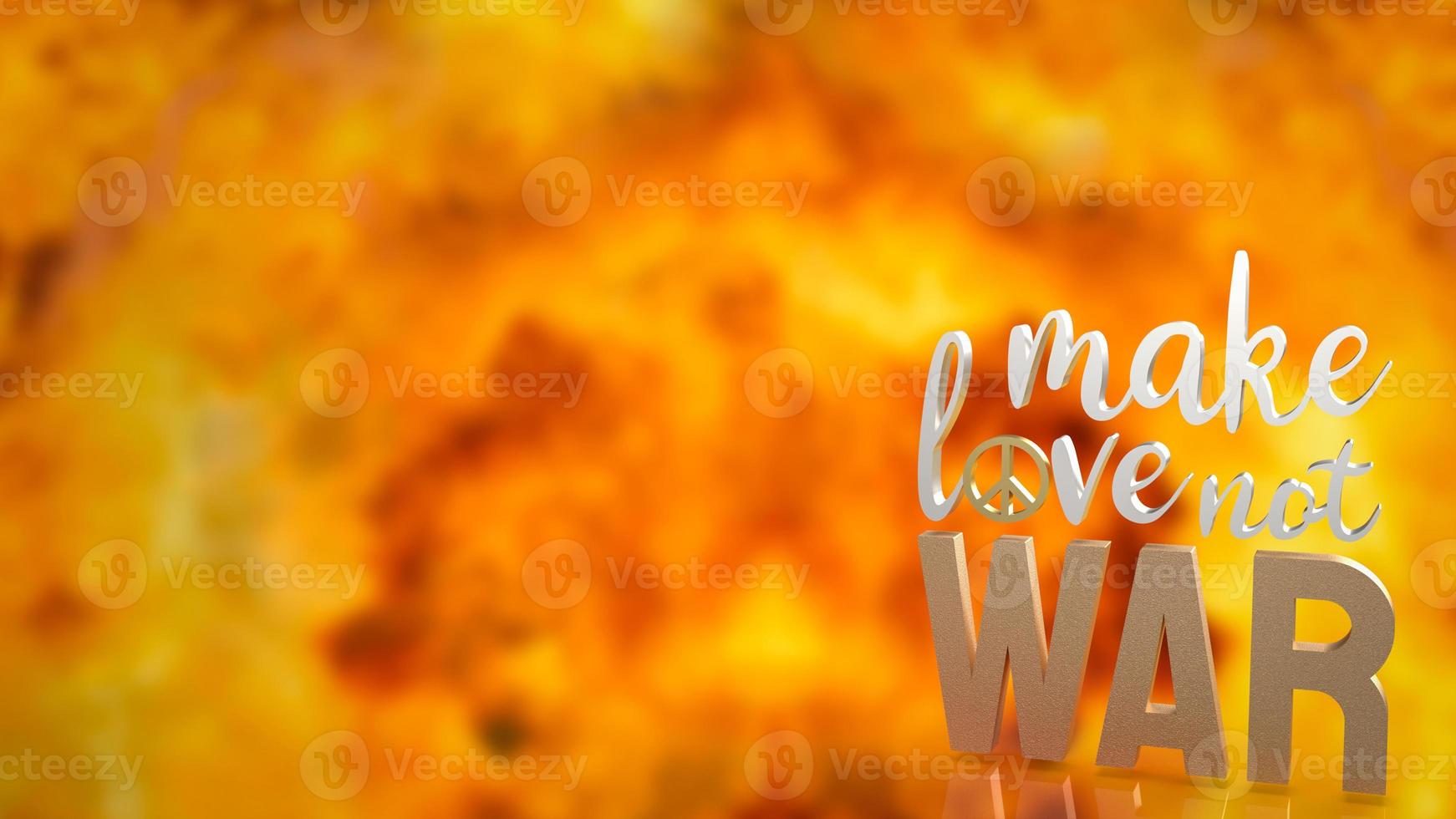 The  make love not war word for background concept 3d rendering photo