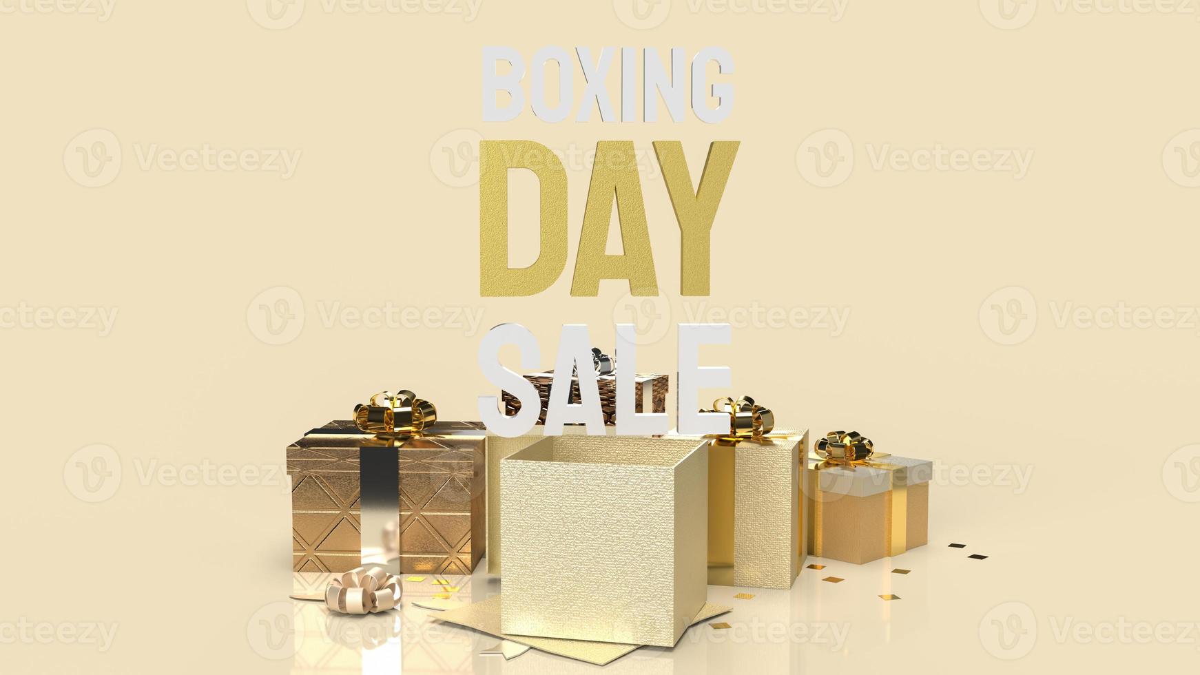 Boxing Day word and gift boxes  for shopping concept 3d rendering photo