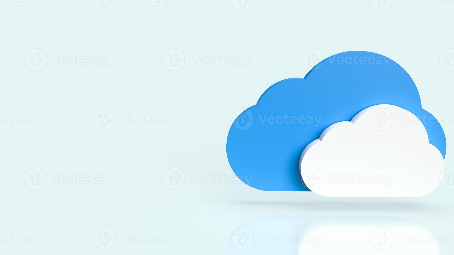 The cloud on blue background for it or technology concept 3d rendering photo