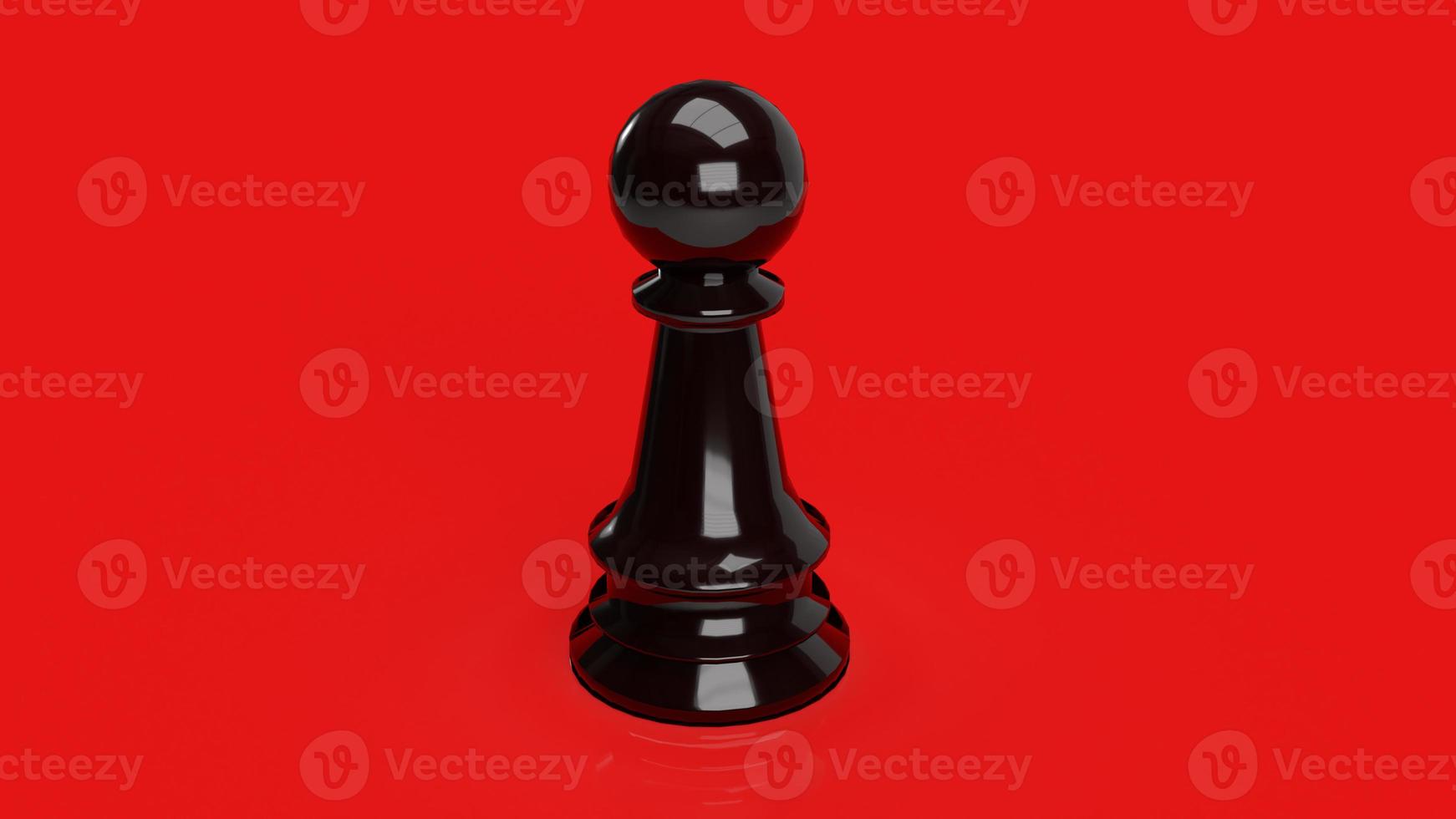 The black chess on red background for business or abstract concept 3d rendering photo