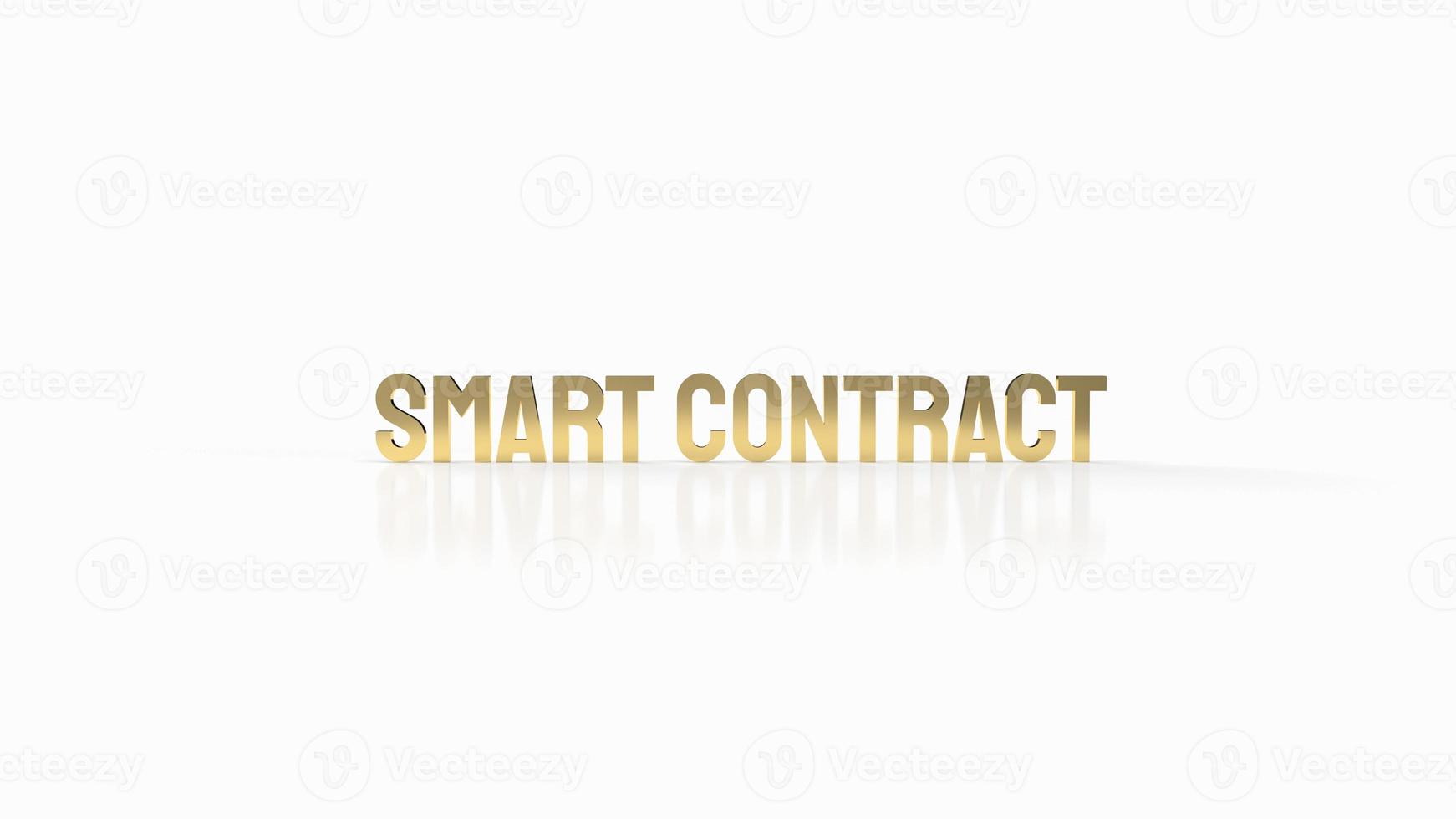 The gold smart contract on white background for business concept 3d rendering photo