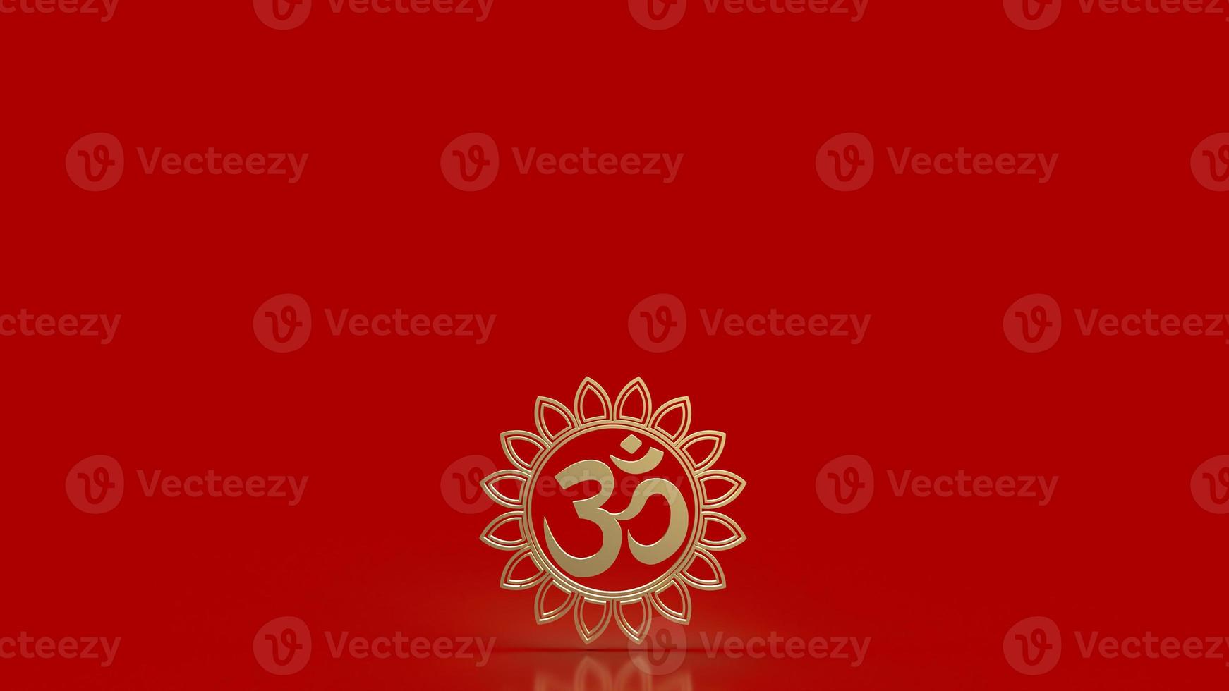 The  hindu ohm or om gold for religion concept 3d rendering photo