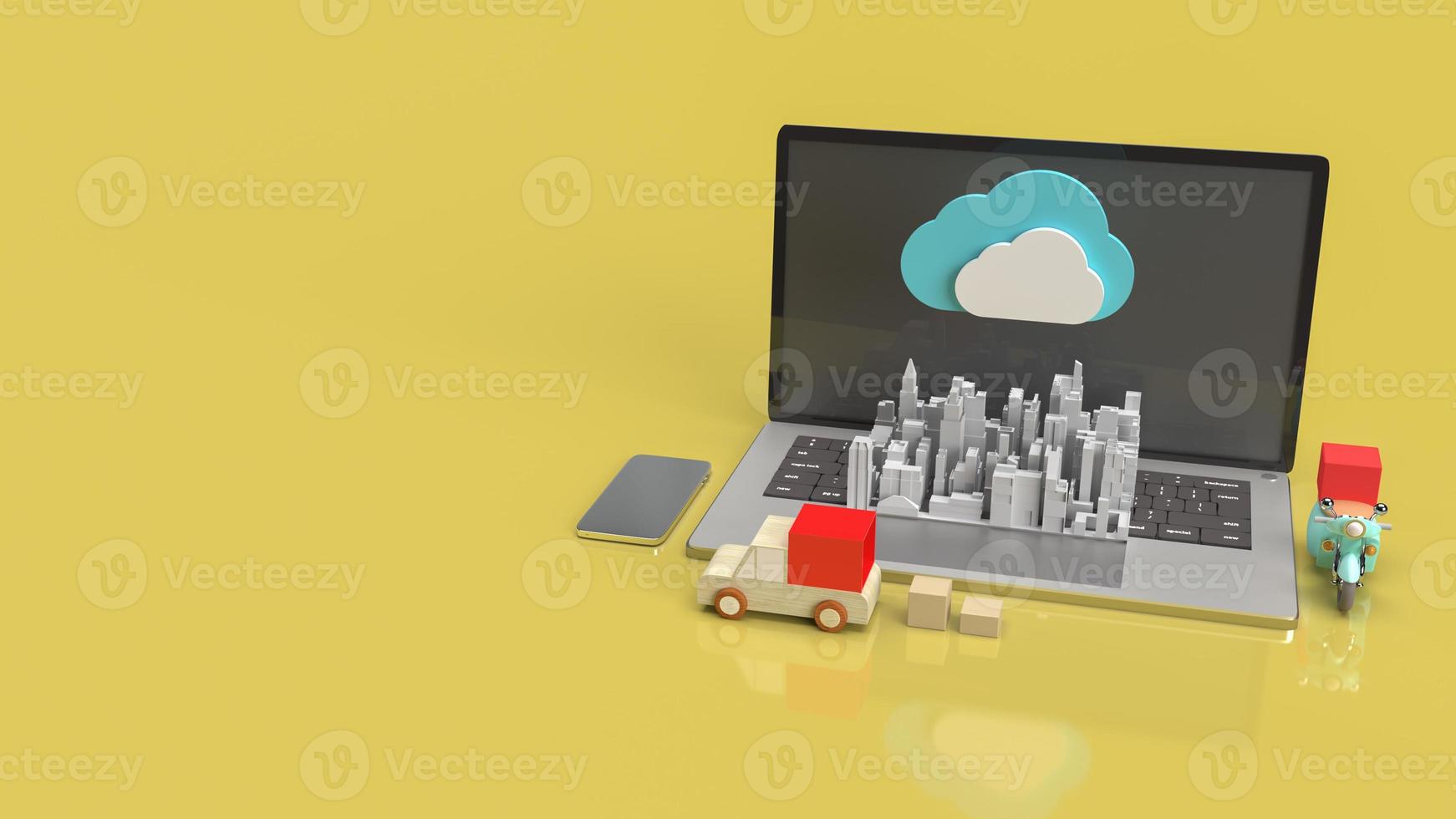 The cloud and technology equipment for CLOUD COMPUTING content 3d rendering. photo