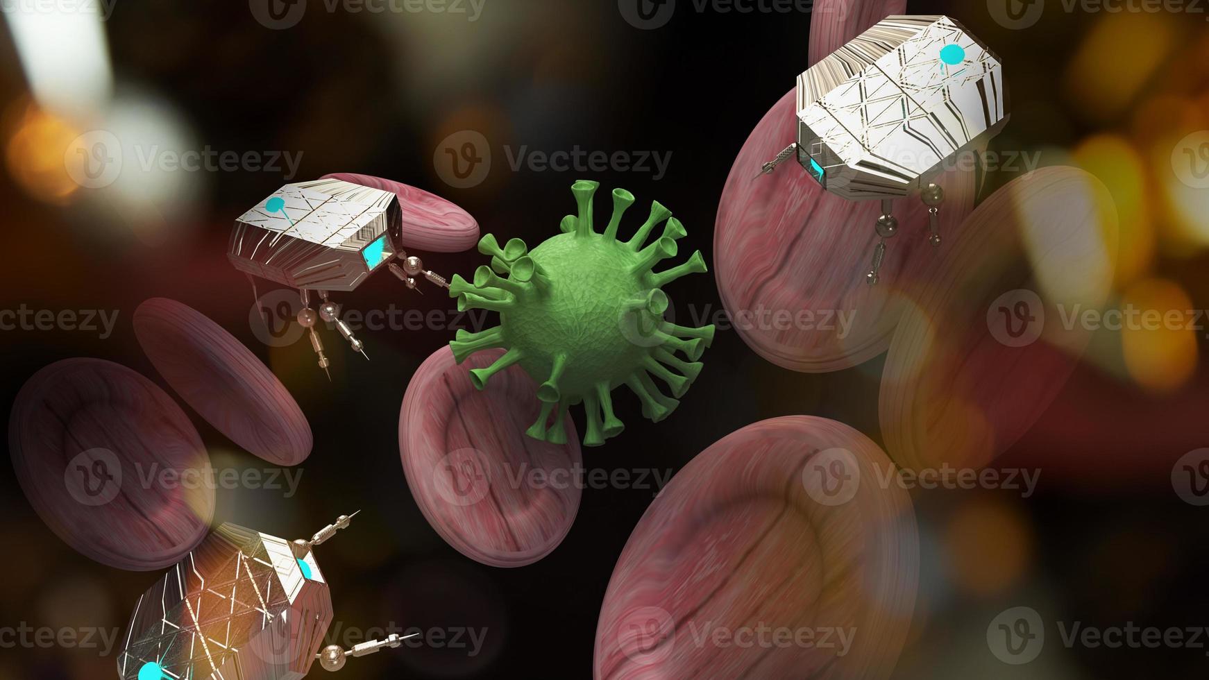 The nano robotic for medical and sci background content 3d rendering photo