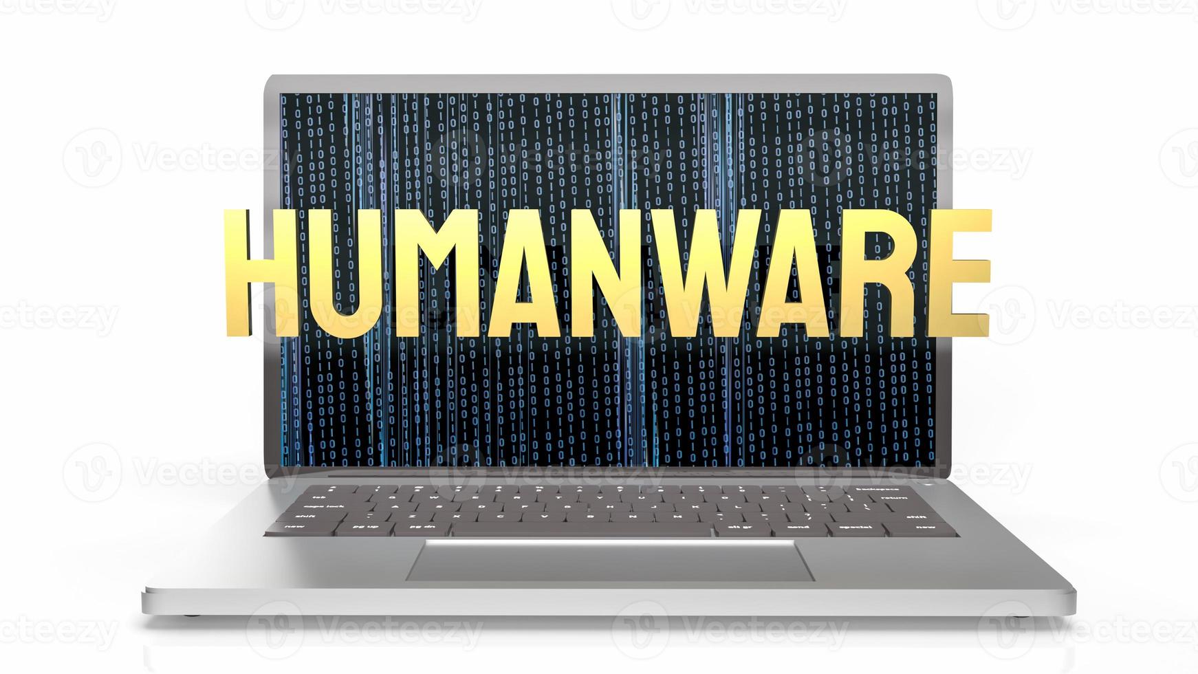 The humanware word and gold chesson on notebook in white background for