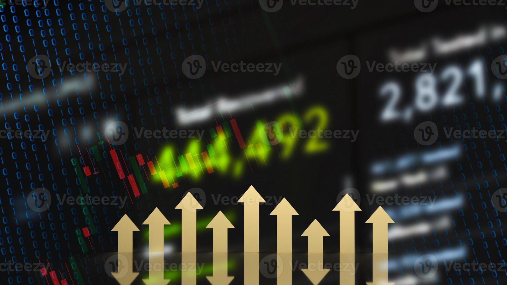 The gold arrow up on business background for financial concept 3d rendering photo