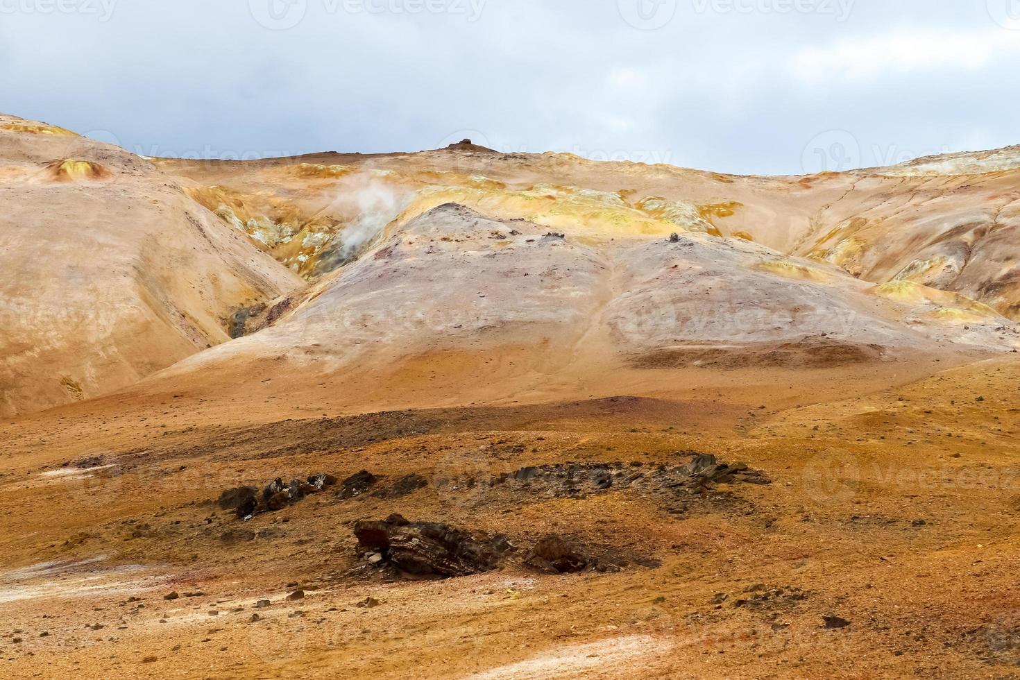 View of the lava fields of a past volcanic eruption in Iceland. photo