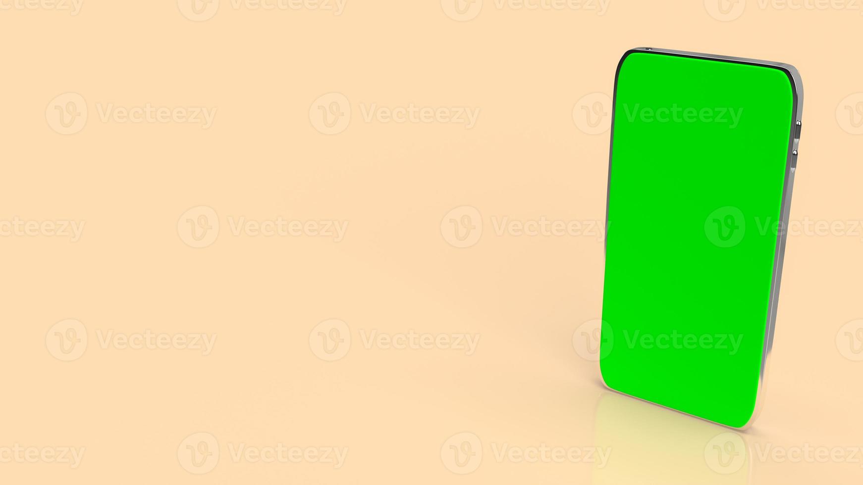 The mobile phone green screen for media or technology concept 3d rendering photo