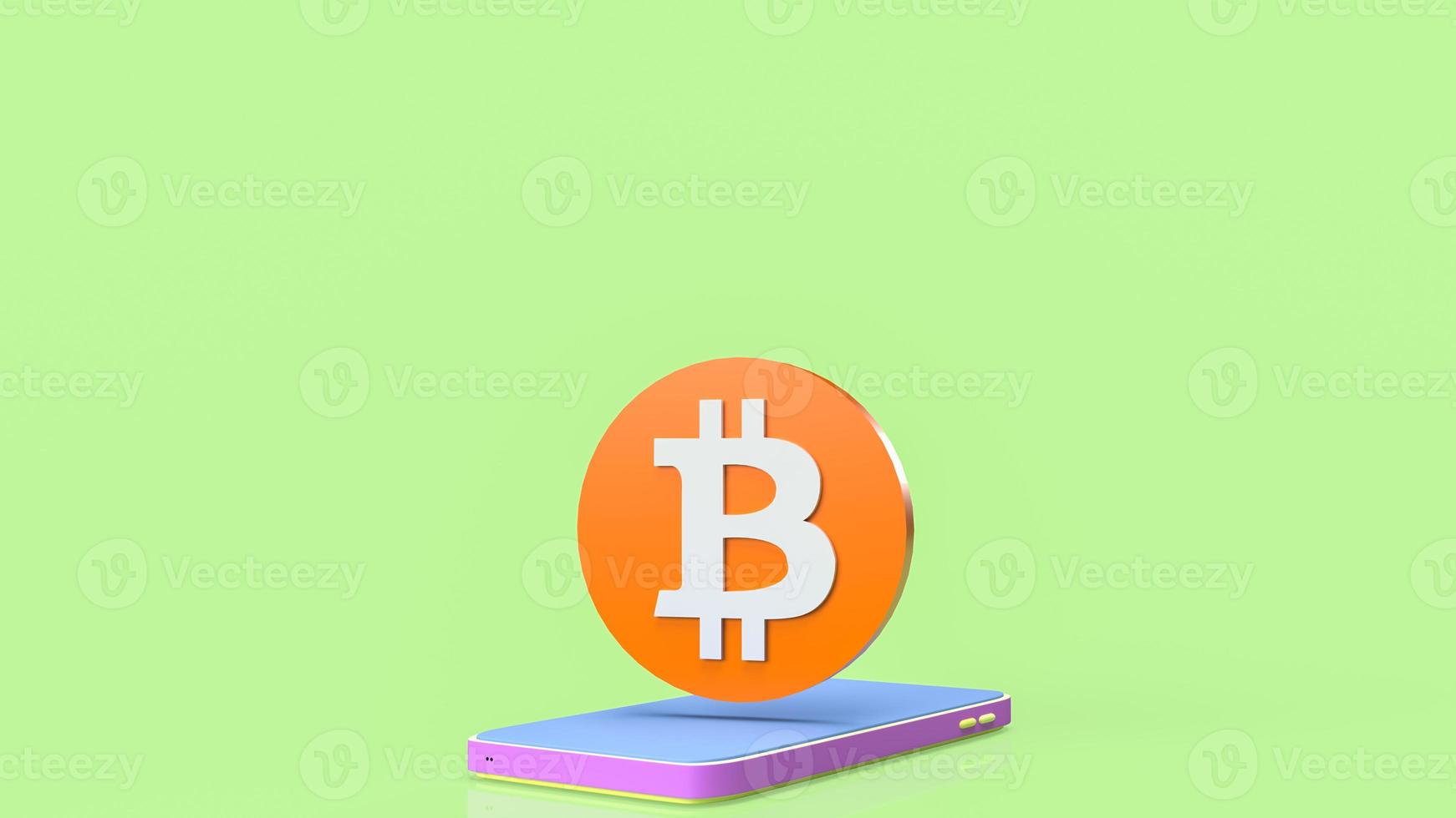 bitcoin on mobile for business concept 3d rendering photo