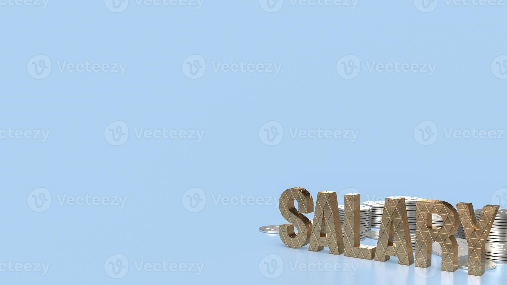 salary text and coins for business concept 3d rendering photo