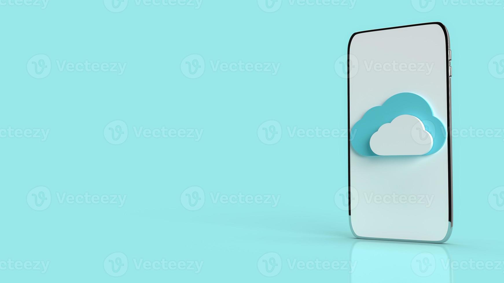 A mobile cloud on blue background for it content 3d rendering photo