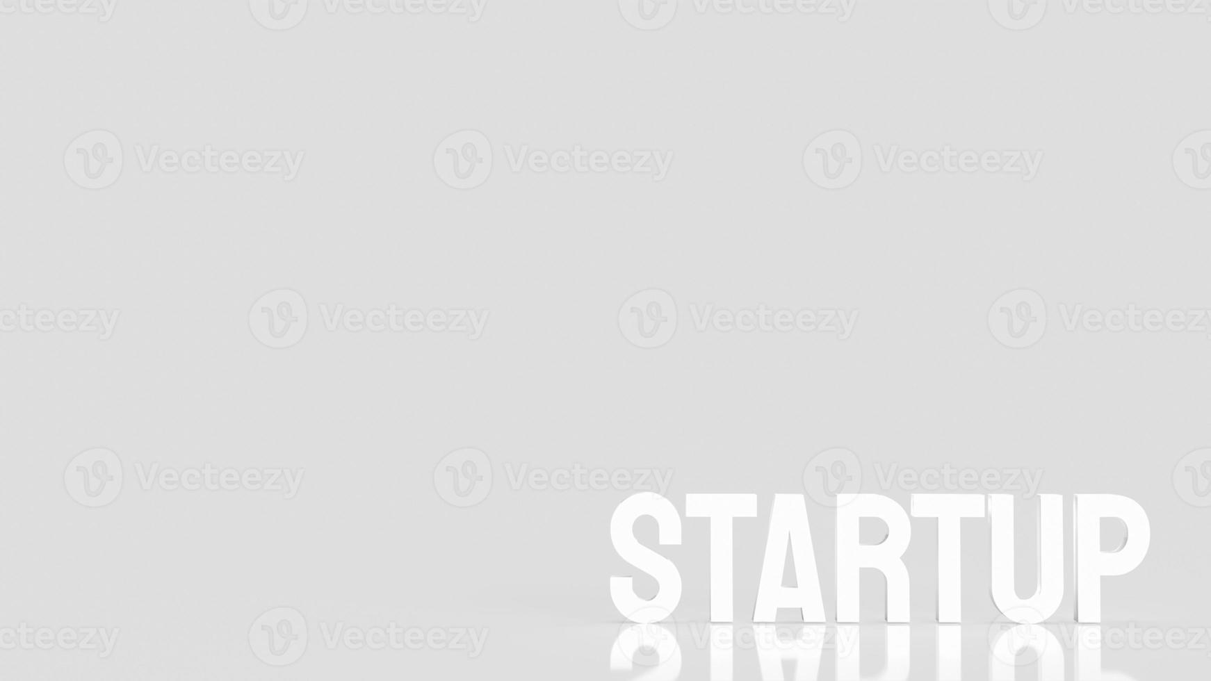 The  startup white text for business concept 3d rendering photo