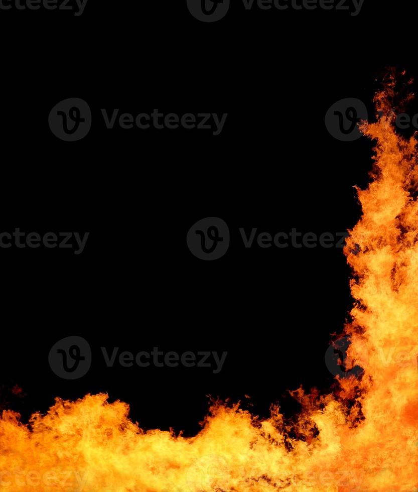 Abstract flame of fire on the black background. photo