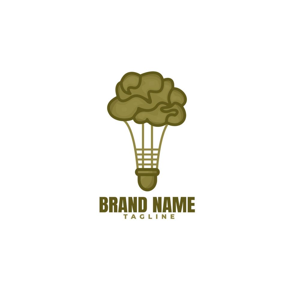 combination brain logo with skydiving,elemen template desain datar vector