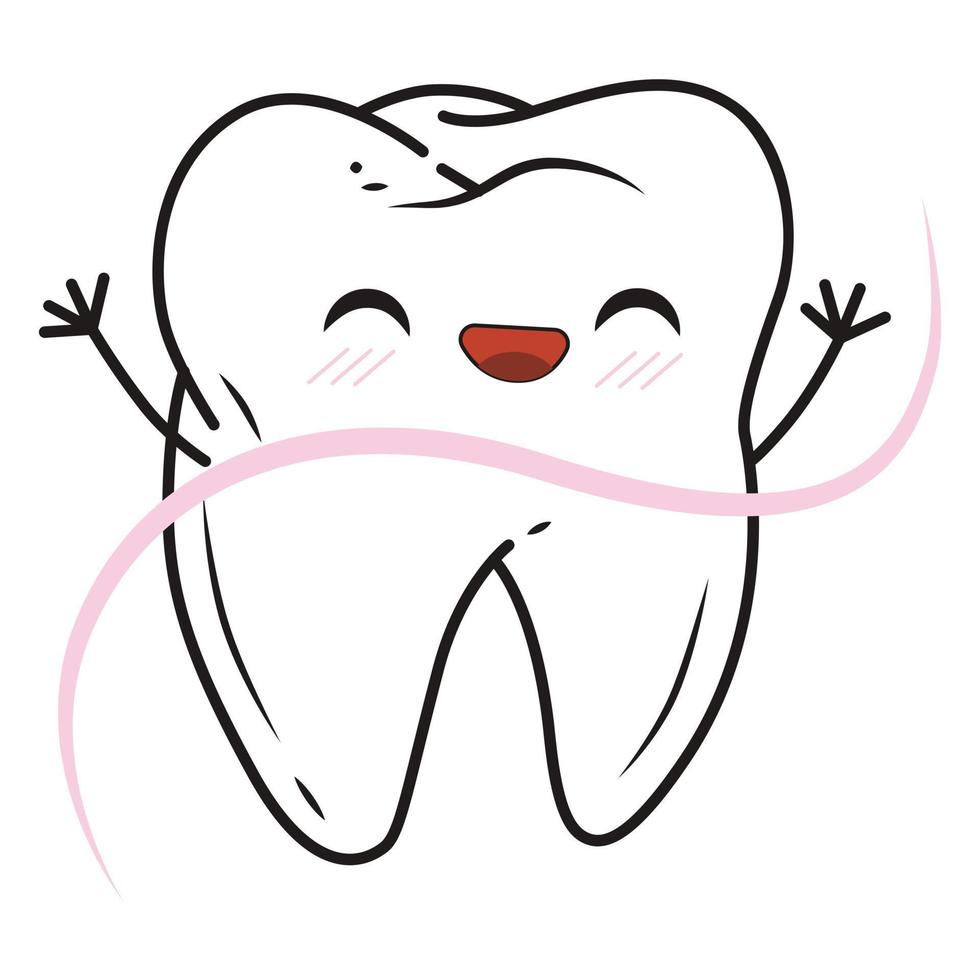 cute cartoon character tooth. use dental floss concept 10125792 Vector Art at Vecteezy cute cartoon character tooth. use dental floss concept 10125792 Vector Art at Vecteezy