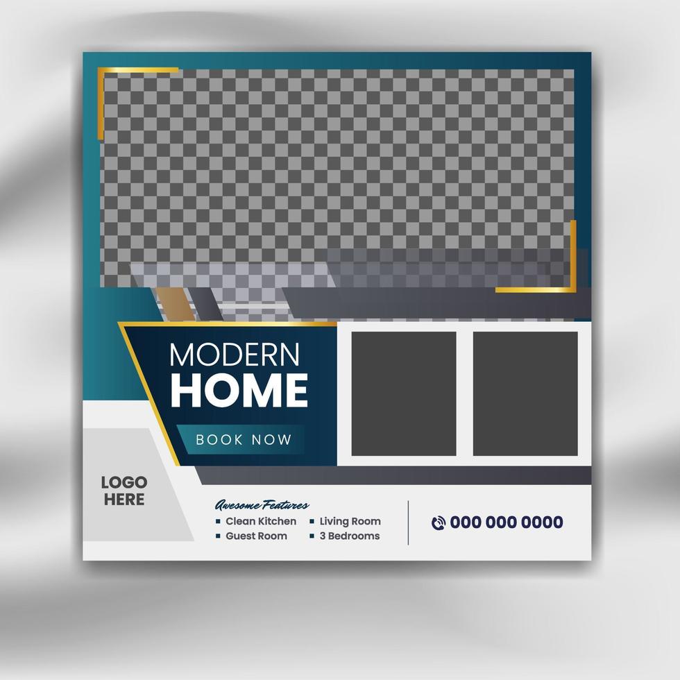 Real estate house agency social media template. square banner real estate sale promotion post vector