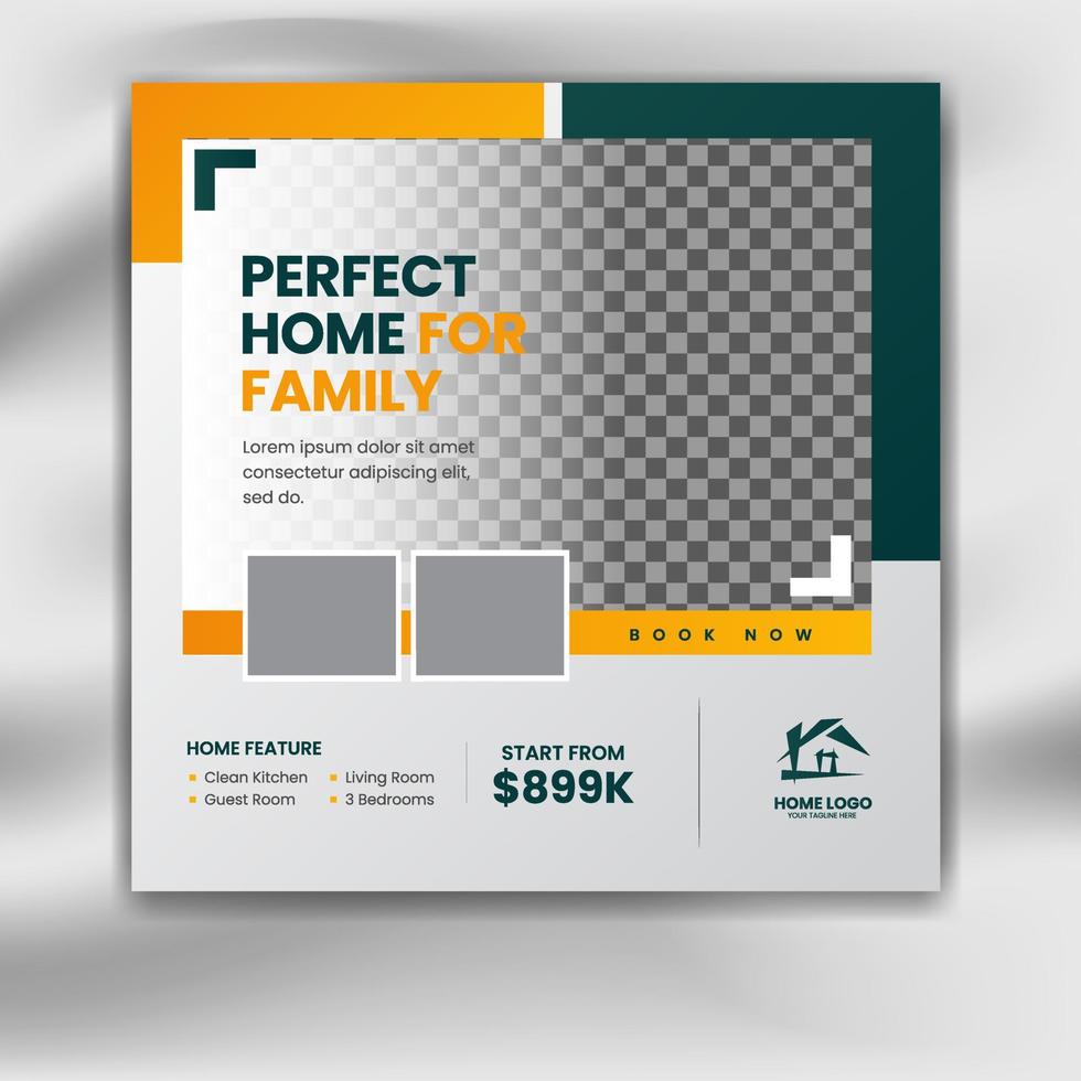 Real estate house agency social media template. square banner real estate sale promotion post vector