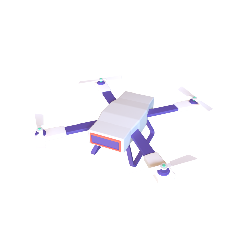 drone simple diseño elegante, drone copter 3d render ilustración png