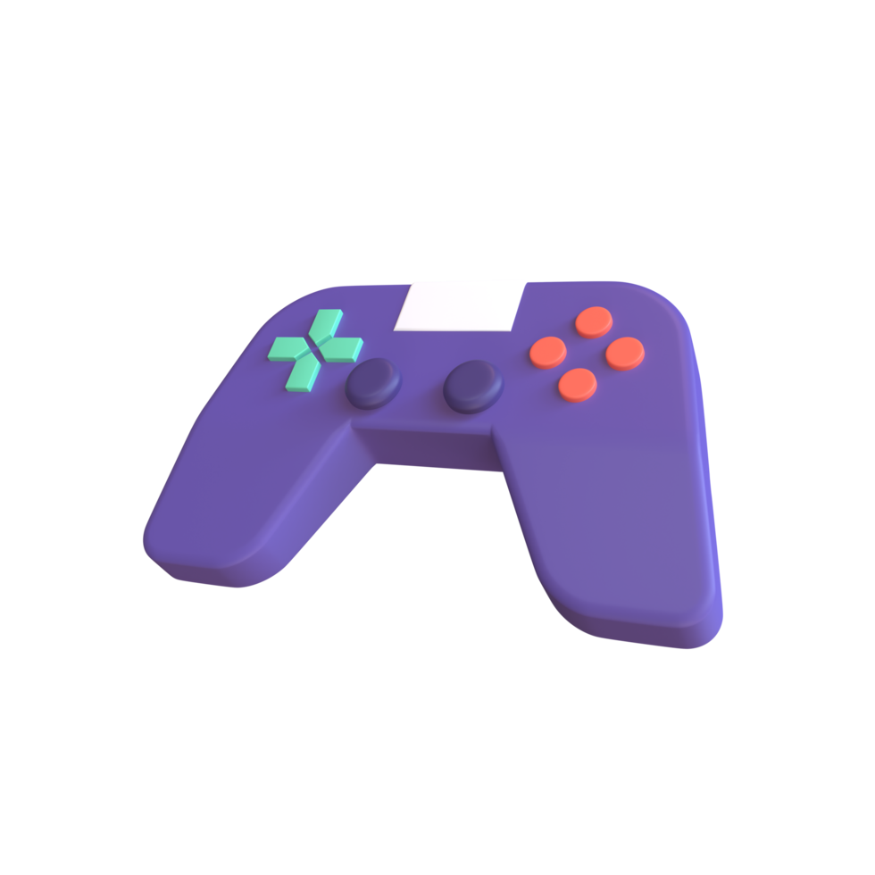 semplice gamepad joystick minimalista, illustrazione di rendering 3d della console di gioco png