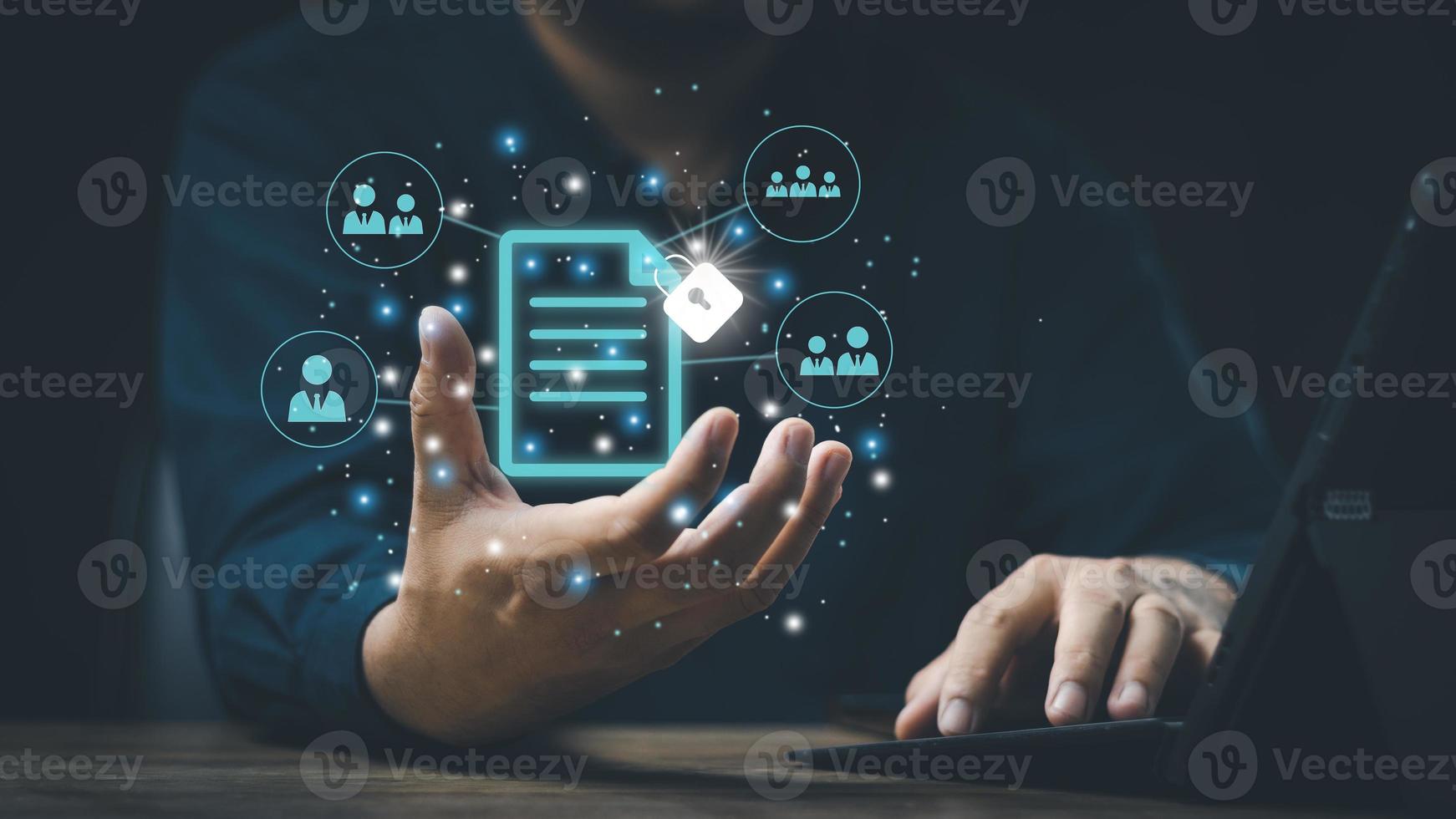 Document Management System dms concept, a comprehensive document management system in digital form, helps to store, manage, track documents in electronic documents photo