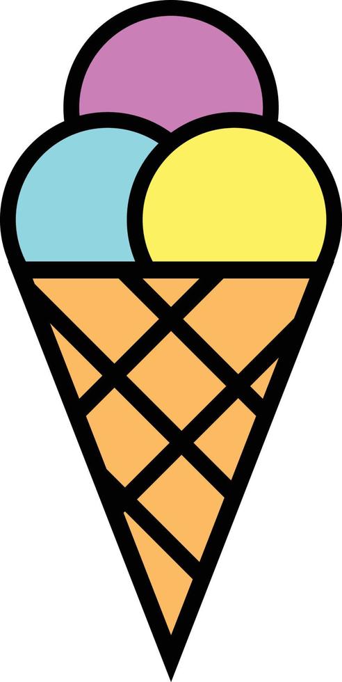  Icono de vector de color de cono de helado de dibujos animados Arte vectorial en Vecteezy