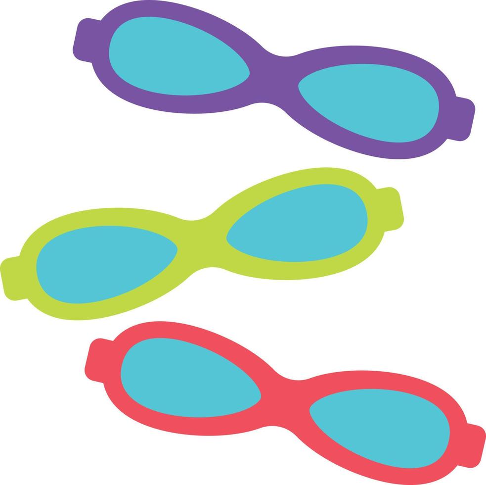 Summer Swimming Goggle, Glasses Set Vector Icon Illustration