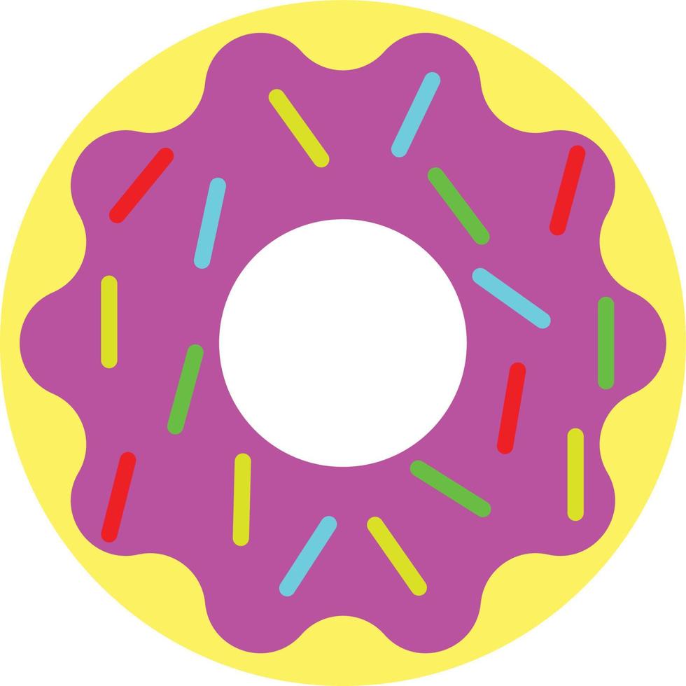 Colorful Donut Vector Icon Illustration.