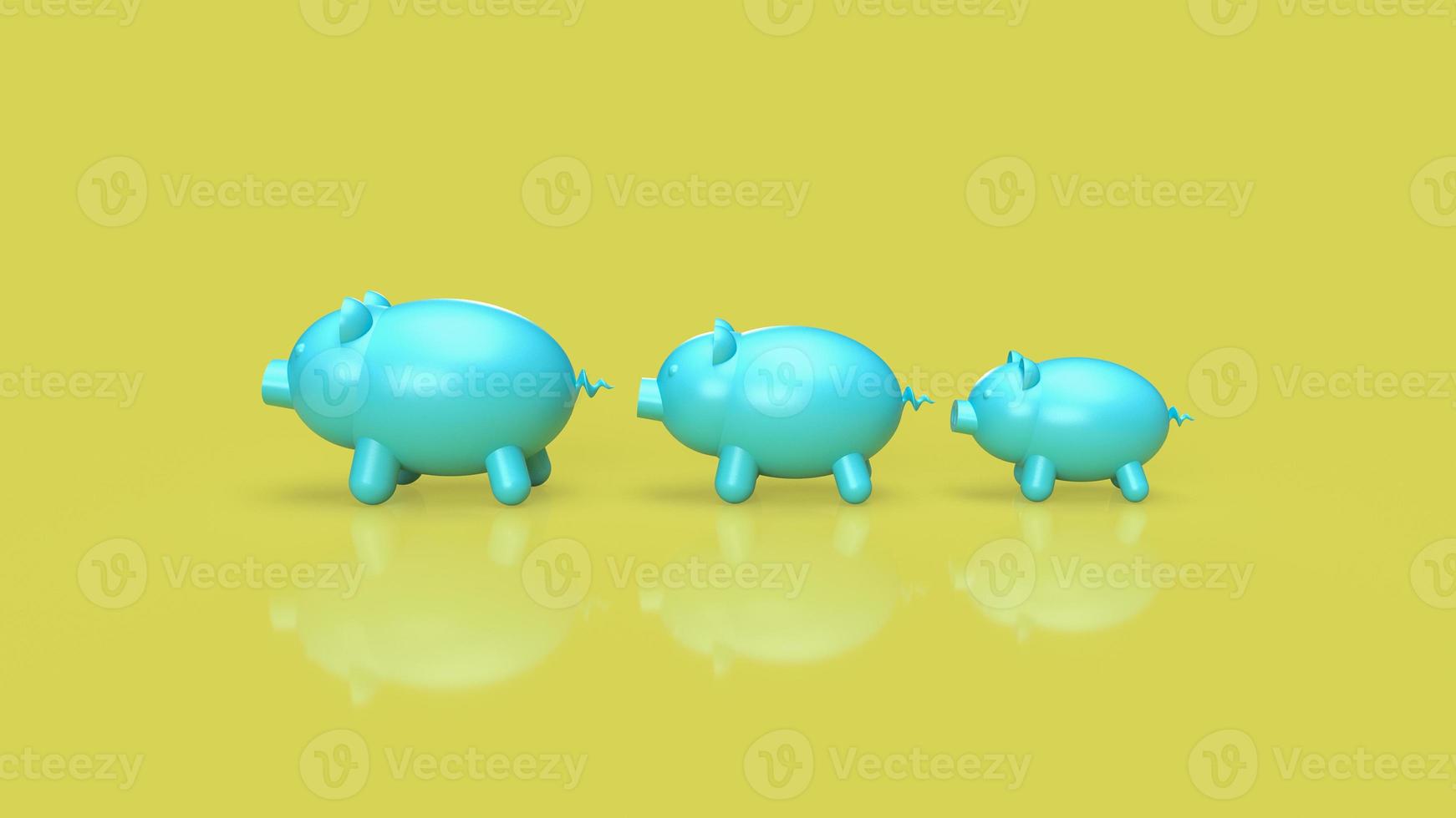 three piggy bank for saving or business concept 3d rendering photo