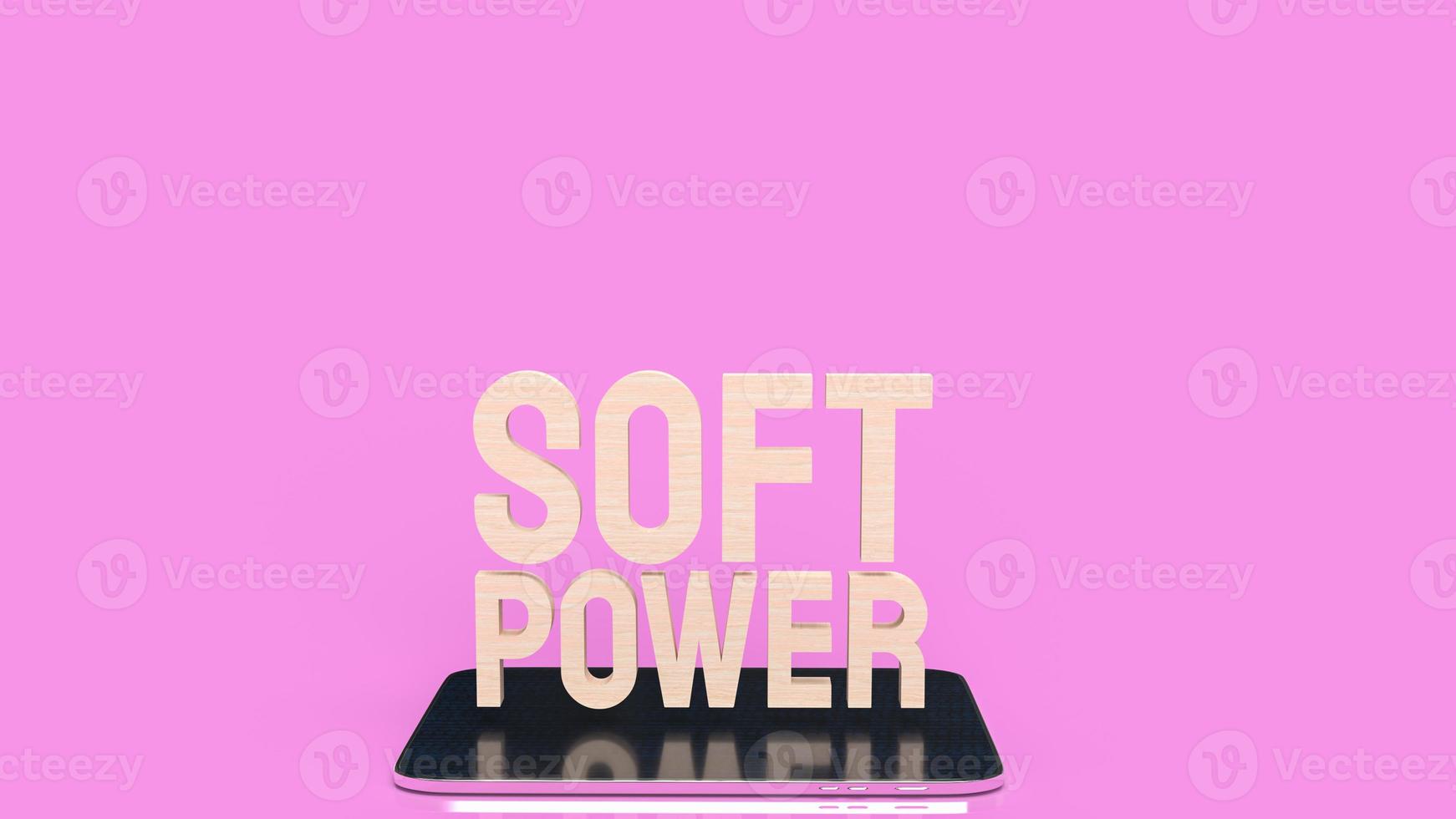 The soft power text on tablet for business concept 3d rendering photo