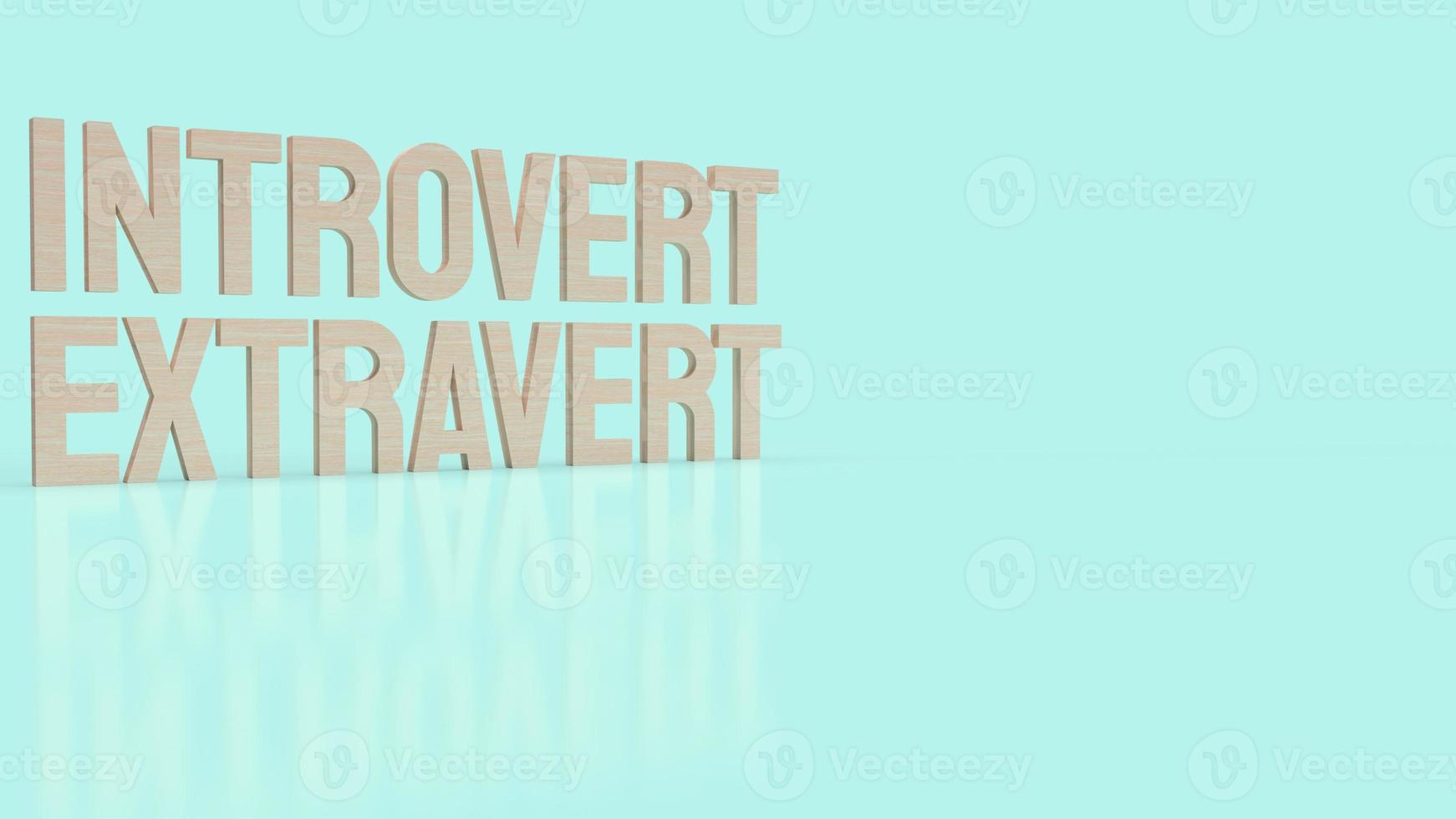 The  introvert  and extravert text for background 3d rendering. photo