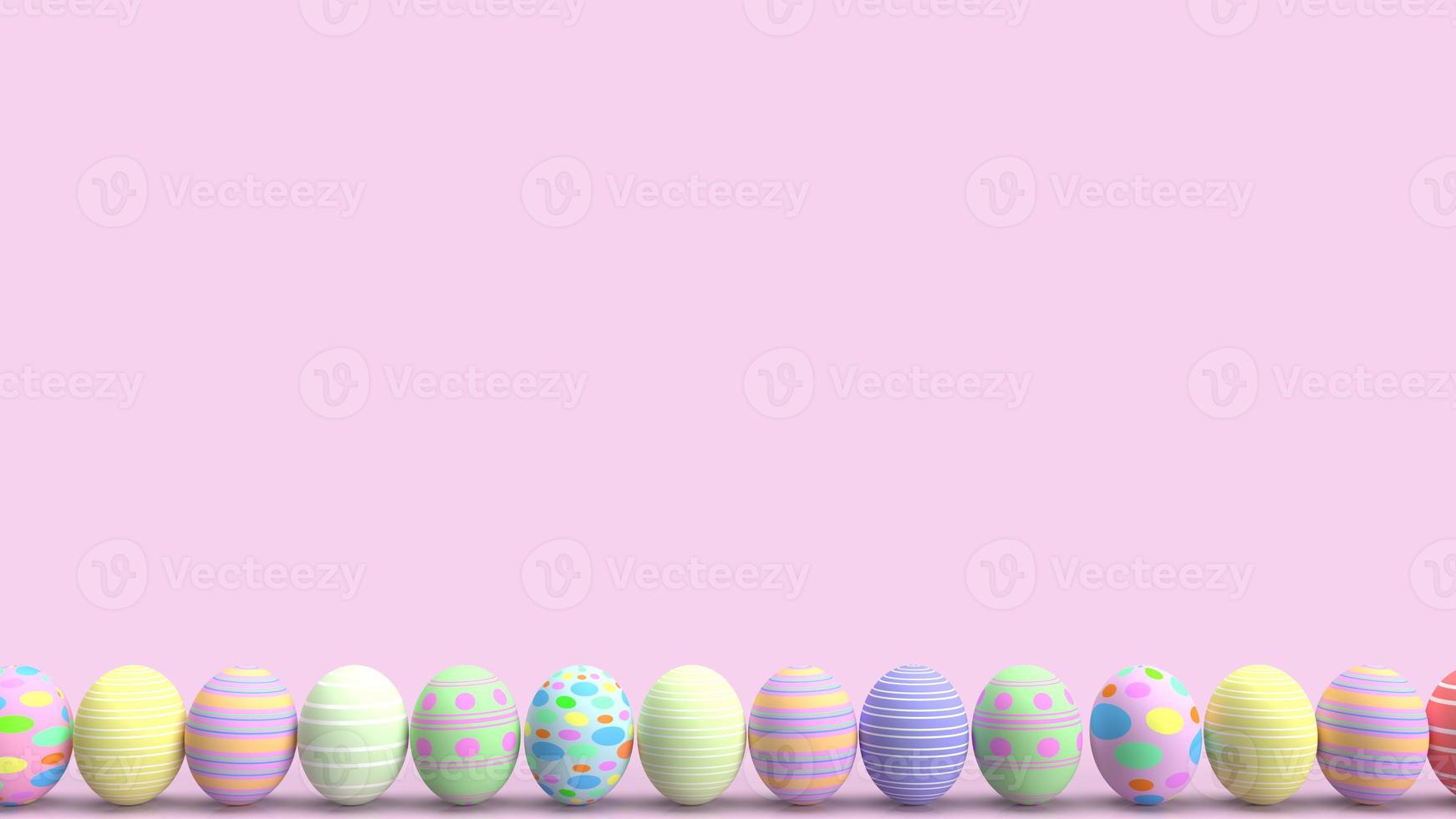 The Easter eggs flat lay image for Easter Day  holiday concept 3d rendering photo