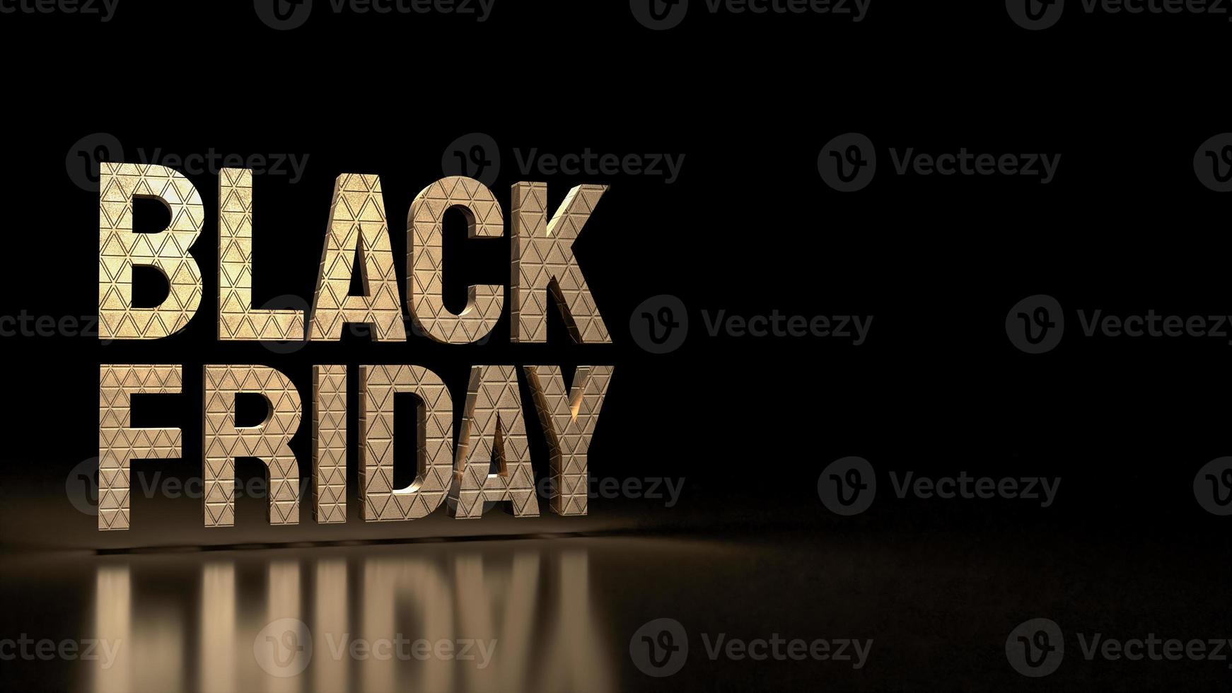 Black Friday gold text for offer or promotion shopping concept  3d rendering photo