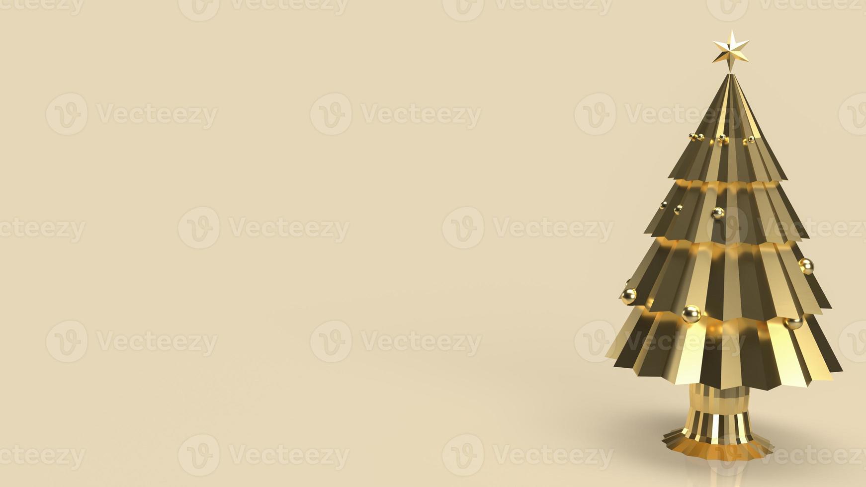 The gold Christmas tree for holiday celebration or  promotion business background 3d rendering photo