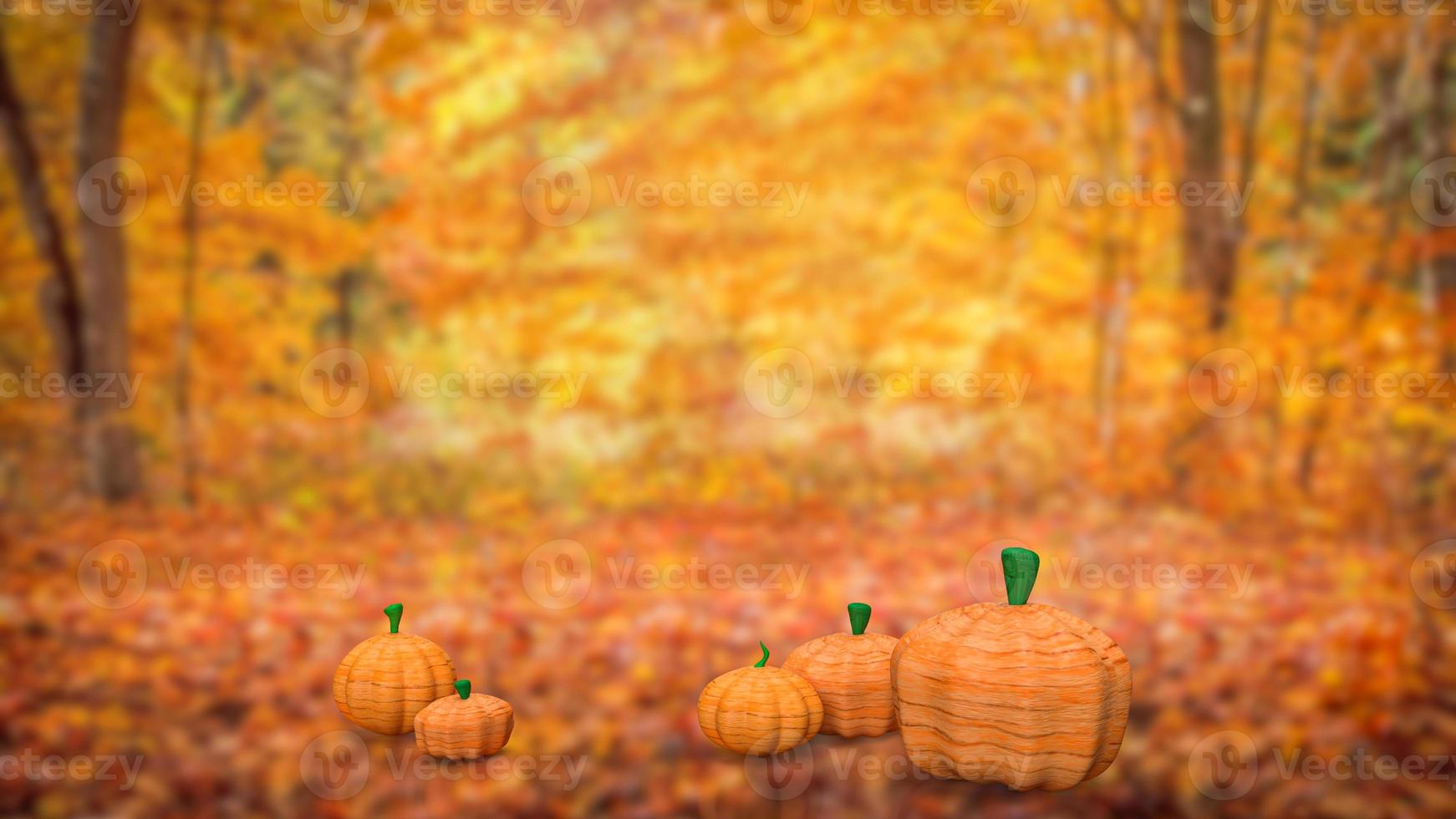pumpkin in autumn season for thanksgiving concept 3d rendering photo