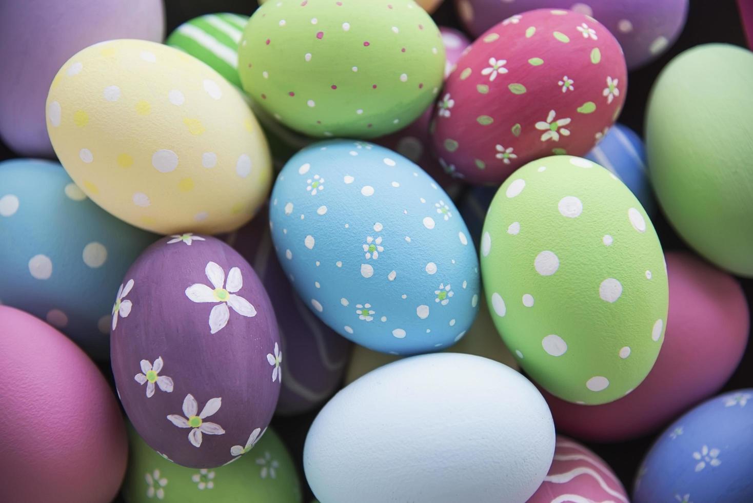 Painted colorful Easter eggs background - Easter holiday celebration background concept photo