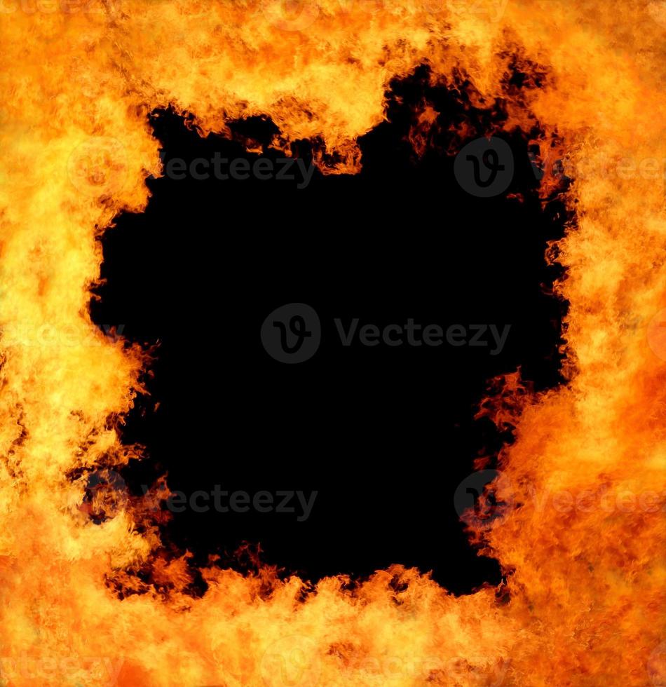 Abstract flame of fire on the black background. photo