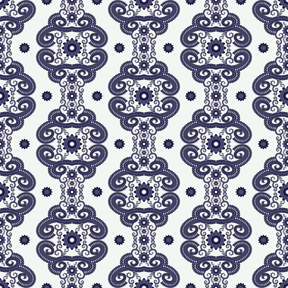 Resumen forma floral vintage color azul transparente de fondo. uso para telas, textiles, elementos de decoración de interiores, tapicería, envoltura. vector